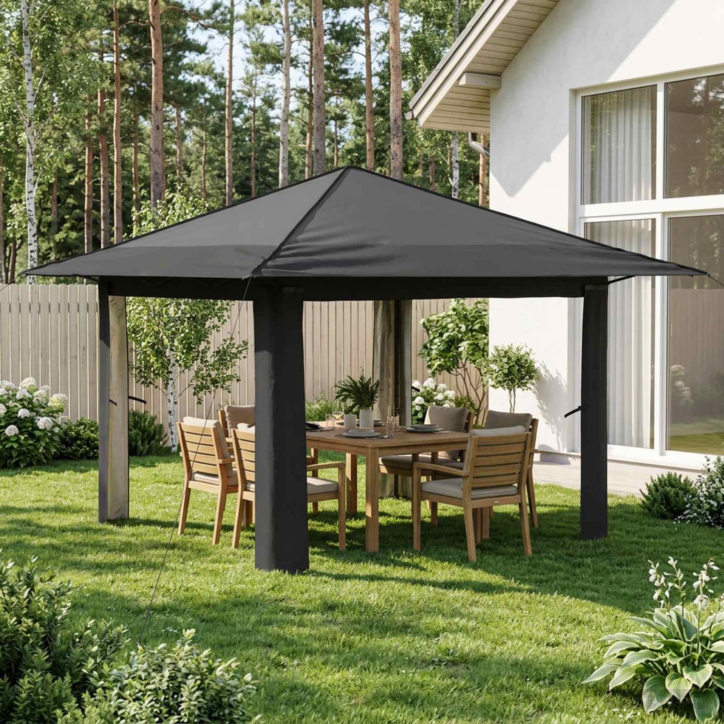 Gazebo uten sidevegg 3,3 x 3,3 m Lysegrå og antrasitt