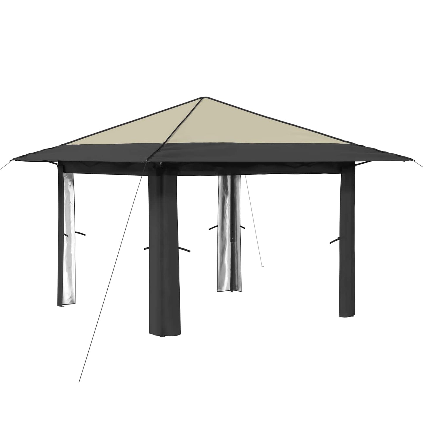 Gazebo uten sidevegg 3,3 x 3,3 m Krem og Antrasitt