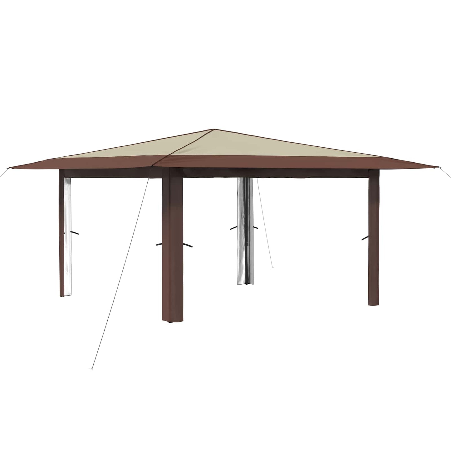 Gazebo uten sidevegg 4 x 4 m Krem og brun