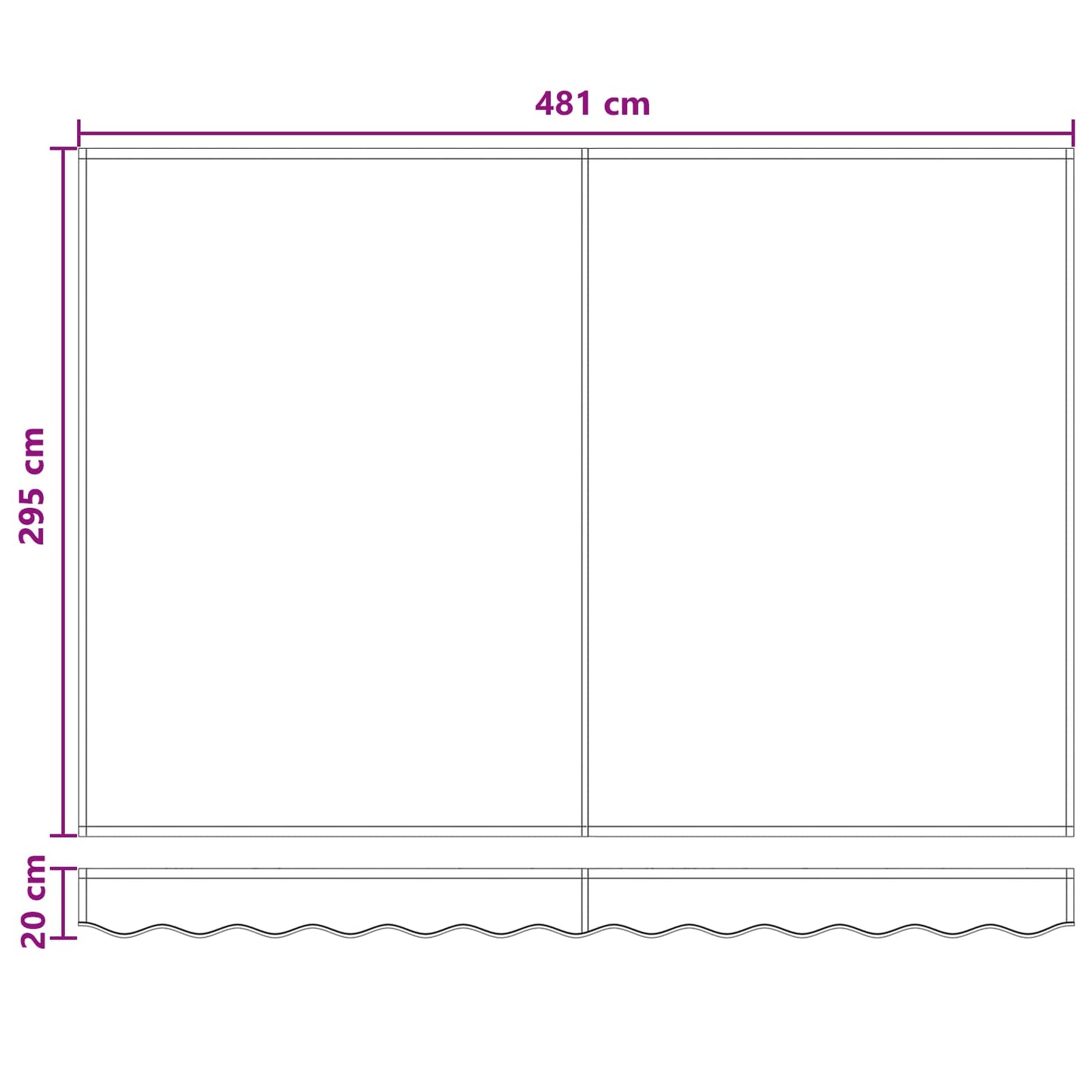 Reserveduk til markise Gråbrun 5 x 3 m Polyester