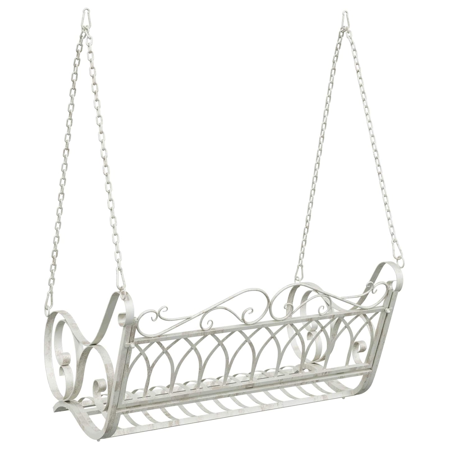 Svingbenk Stål 109 x 75 x 59 cm Antikk hvit