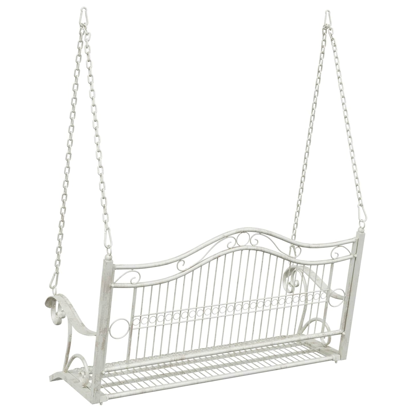 Svingbenk Stål 115 x 61 x 63 cm Antikk hvit