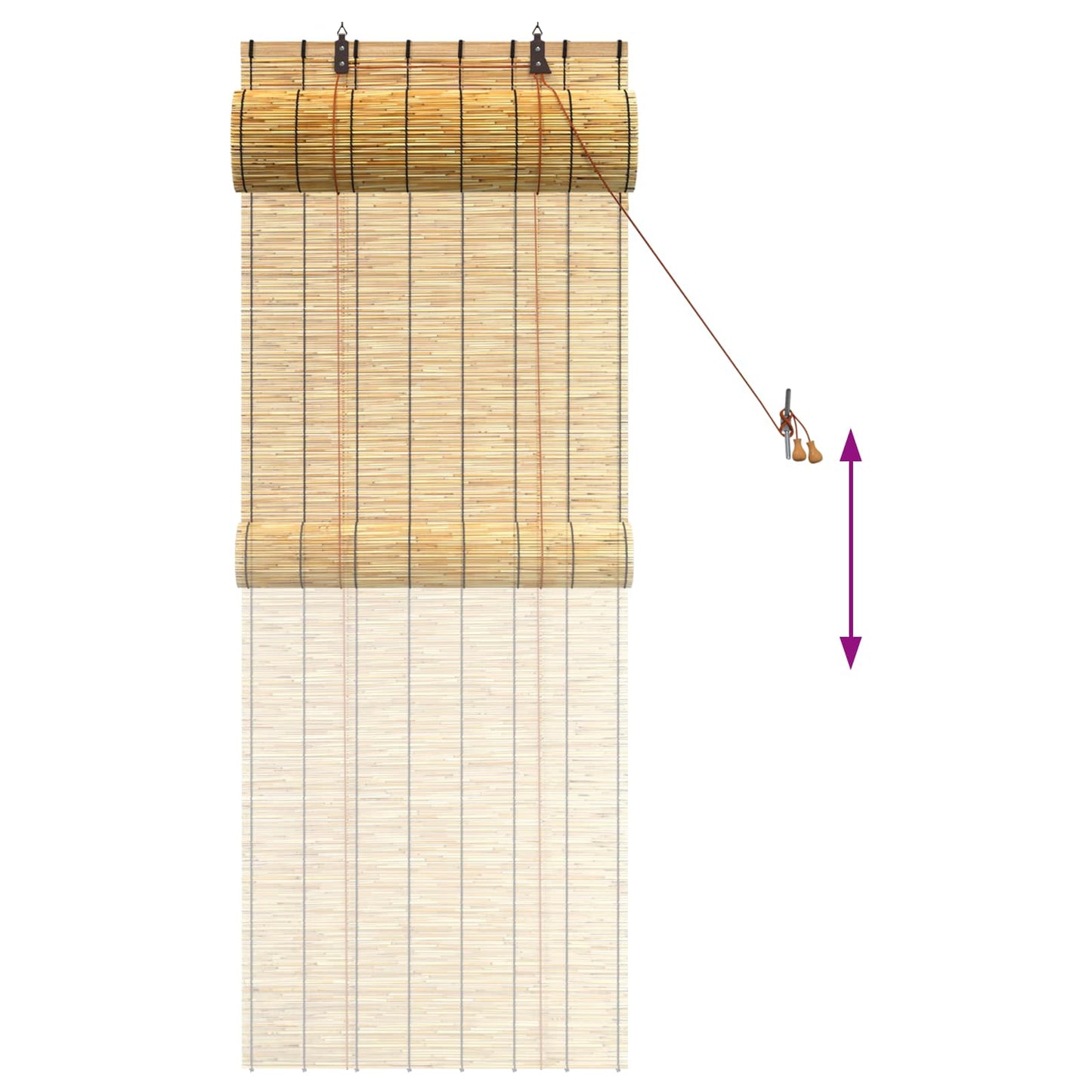 Rullegardin Naturlig 60 x 160 cm Siv