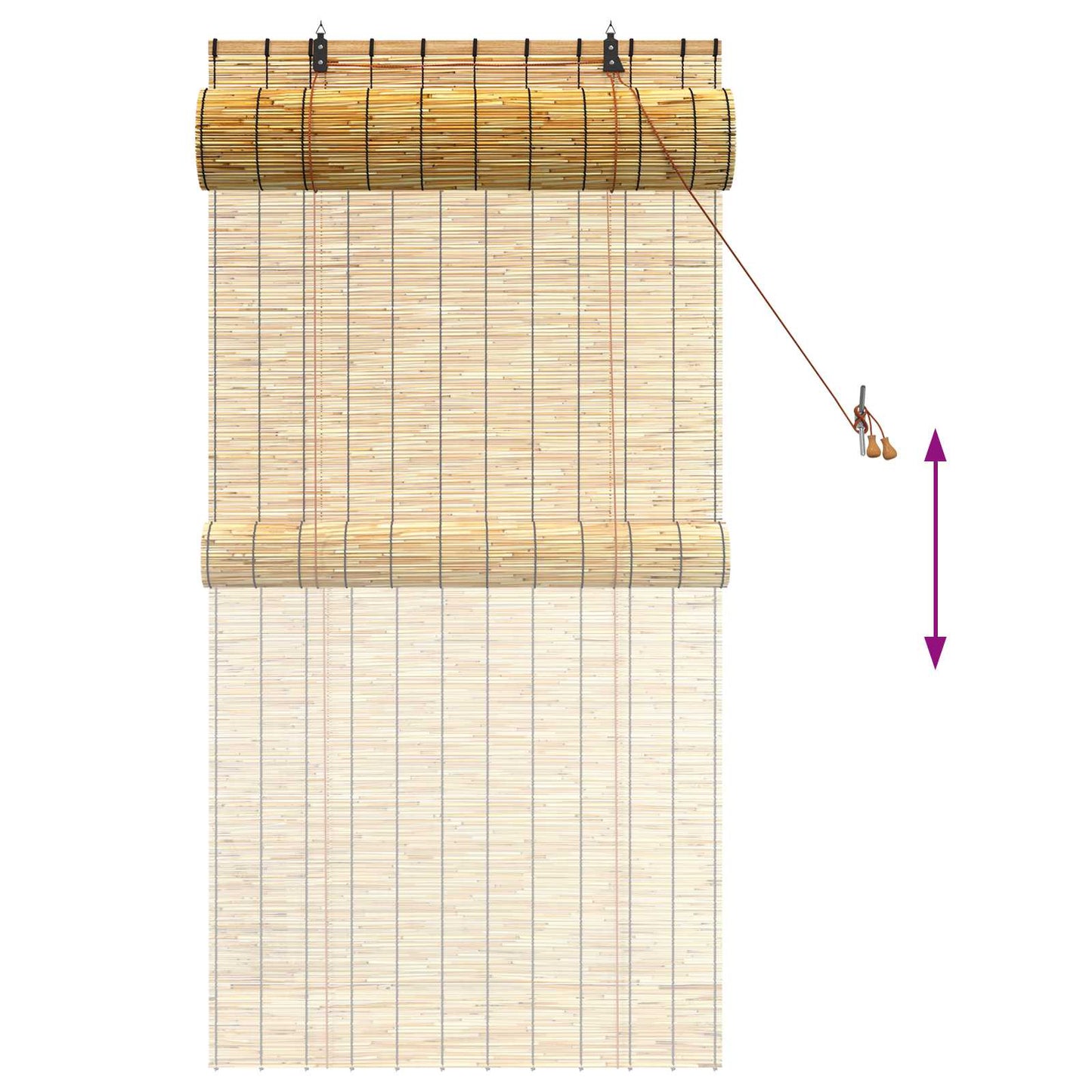 Rullegardin Naturlig 80 x 160 cm Siv