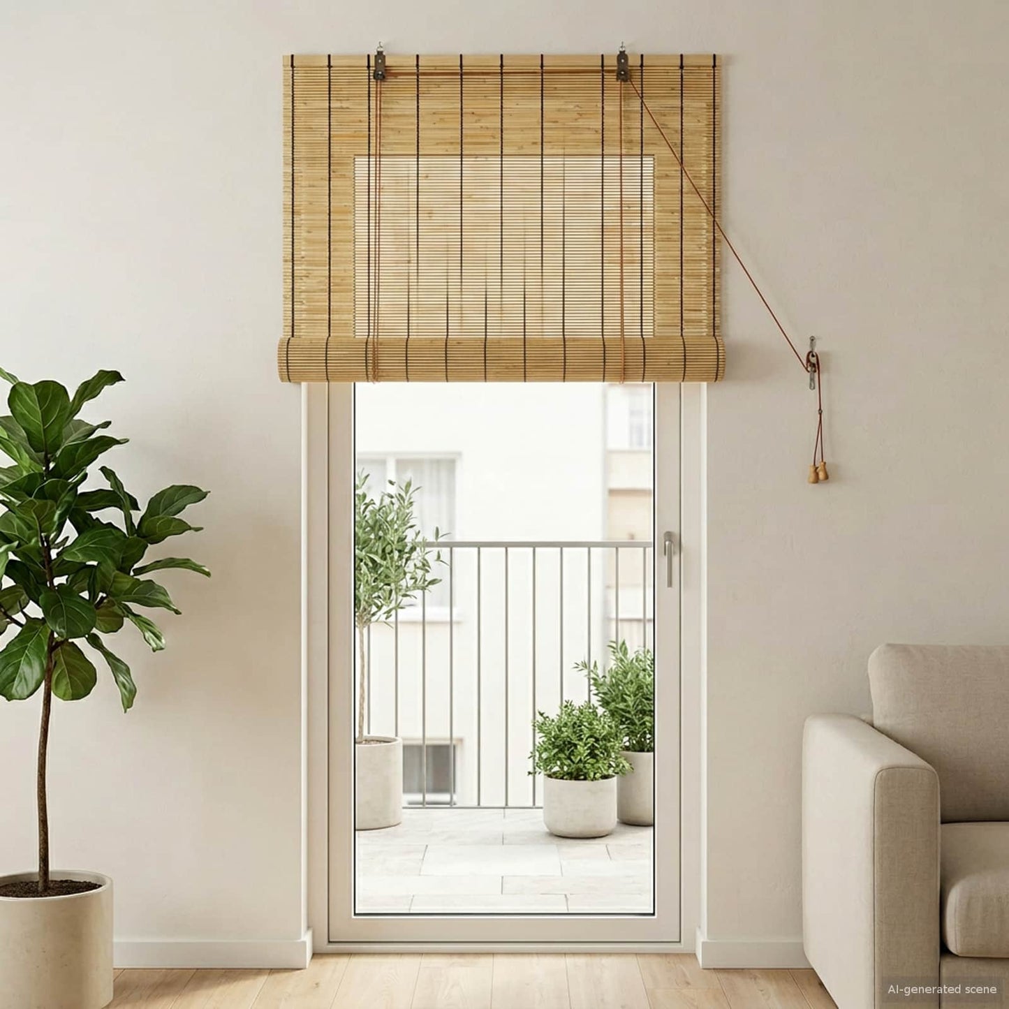Rullegardin Naturlig 60 x 220 cm Siv