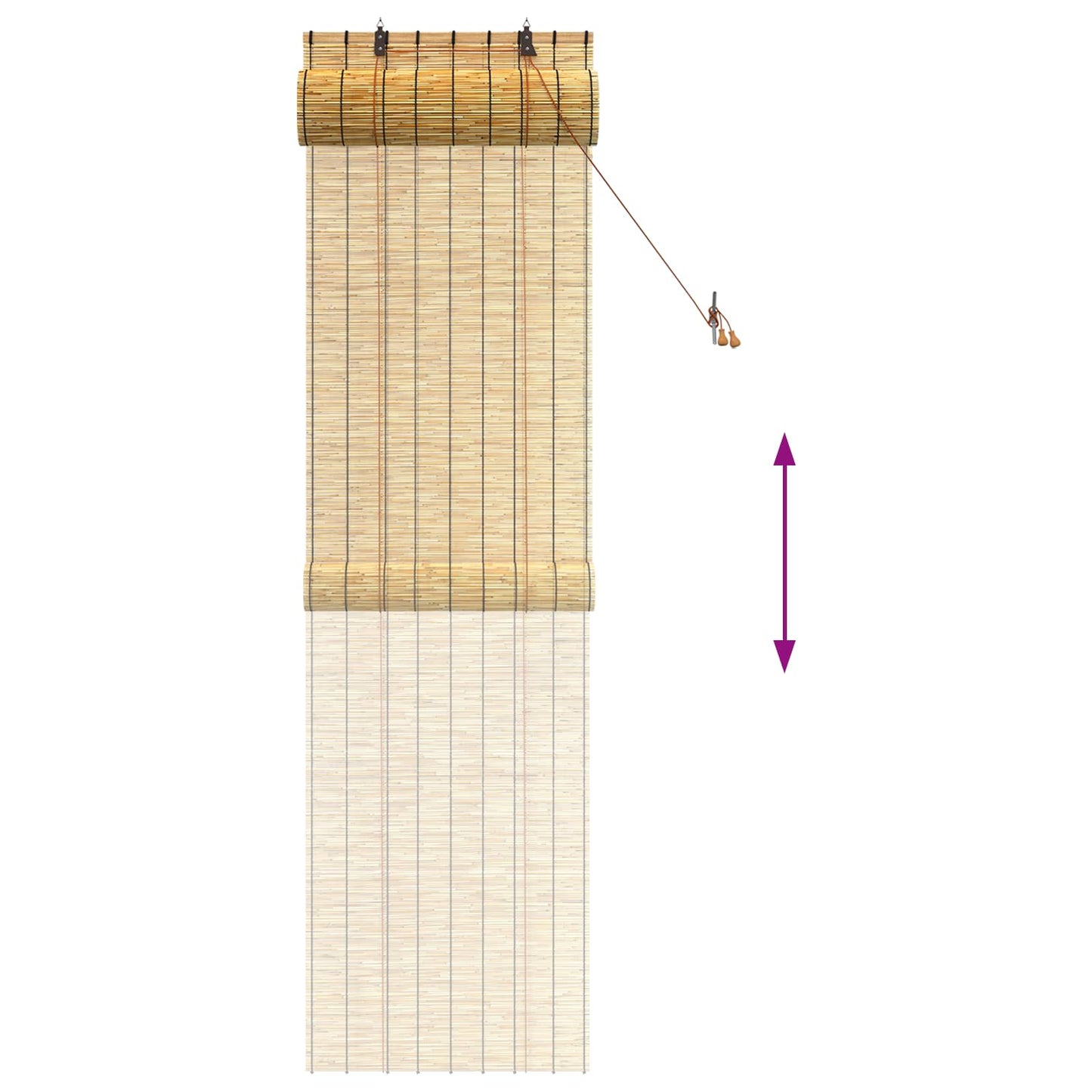 Rullegardin Naturlig 60 x 220 cm Siv