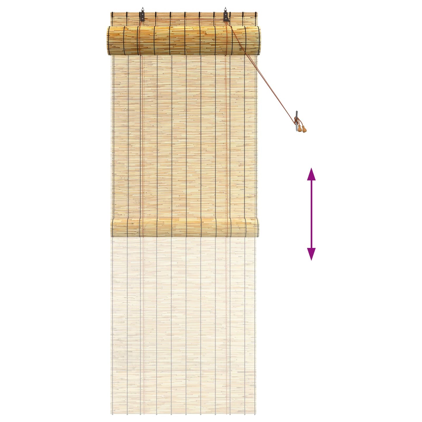 Rullegardin Naturlig 80 x 220 cm Siv