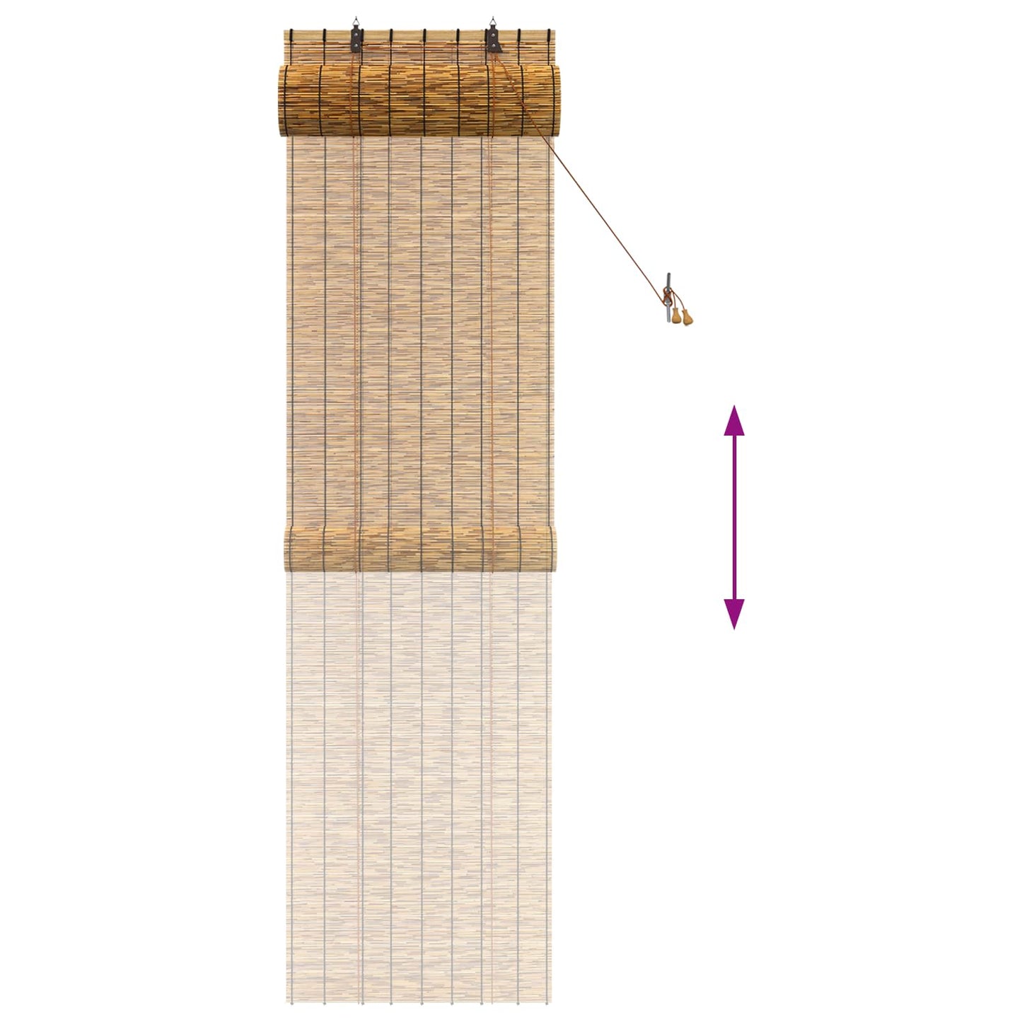 Rullegardin Brun 60 x 220 cm Siv