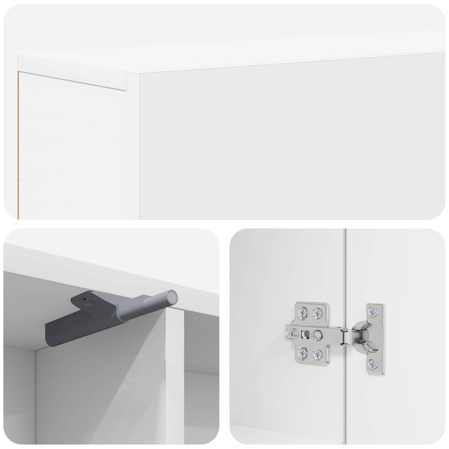 Peisramme Hvit 102 x 18 x 100,5 cm Konstruert tre