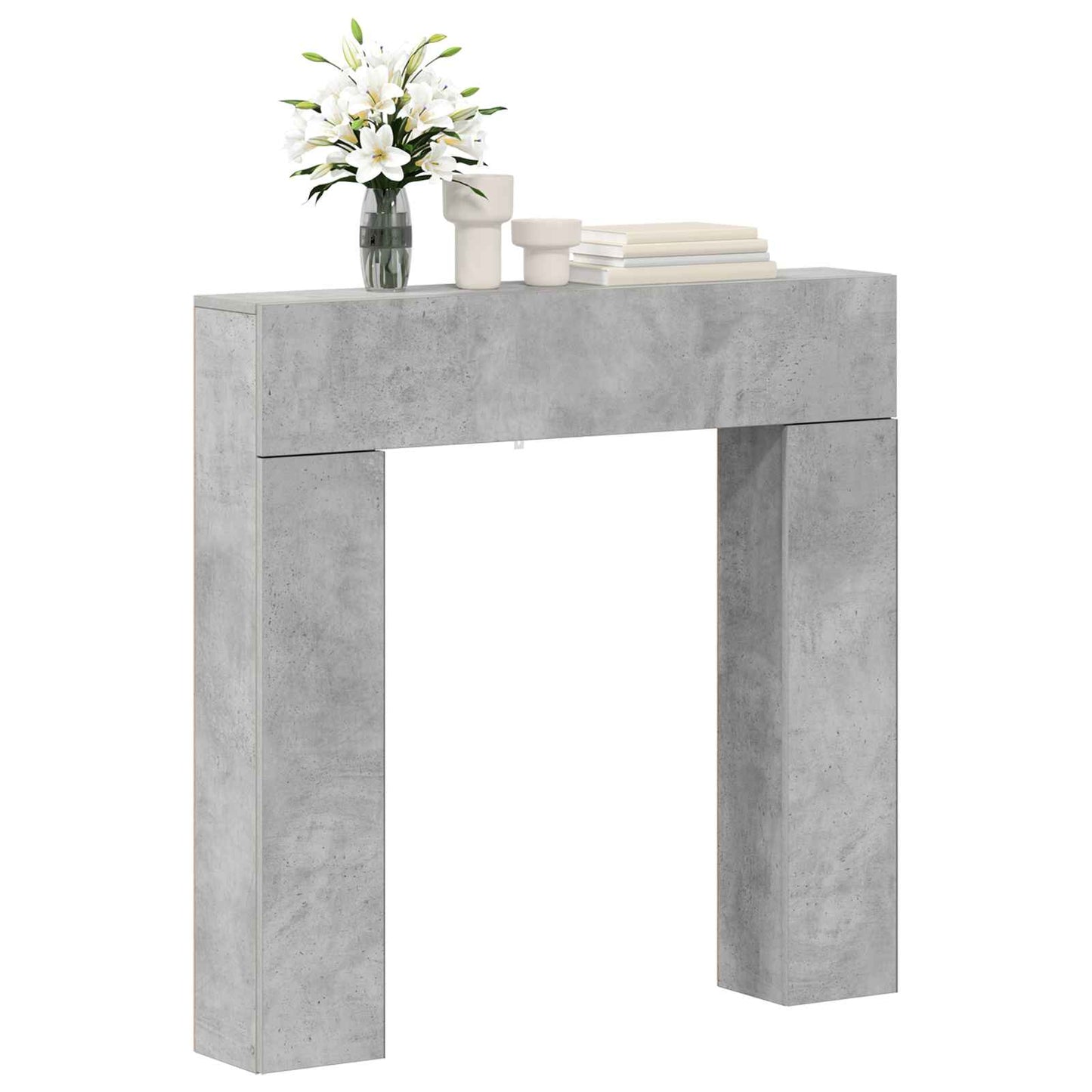 Peisramme Betonggrå 102 x 18 x 100,5 cm Konstruert tre