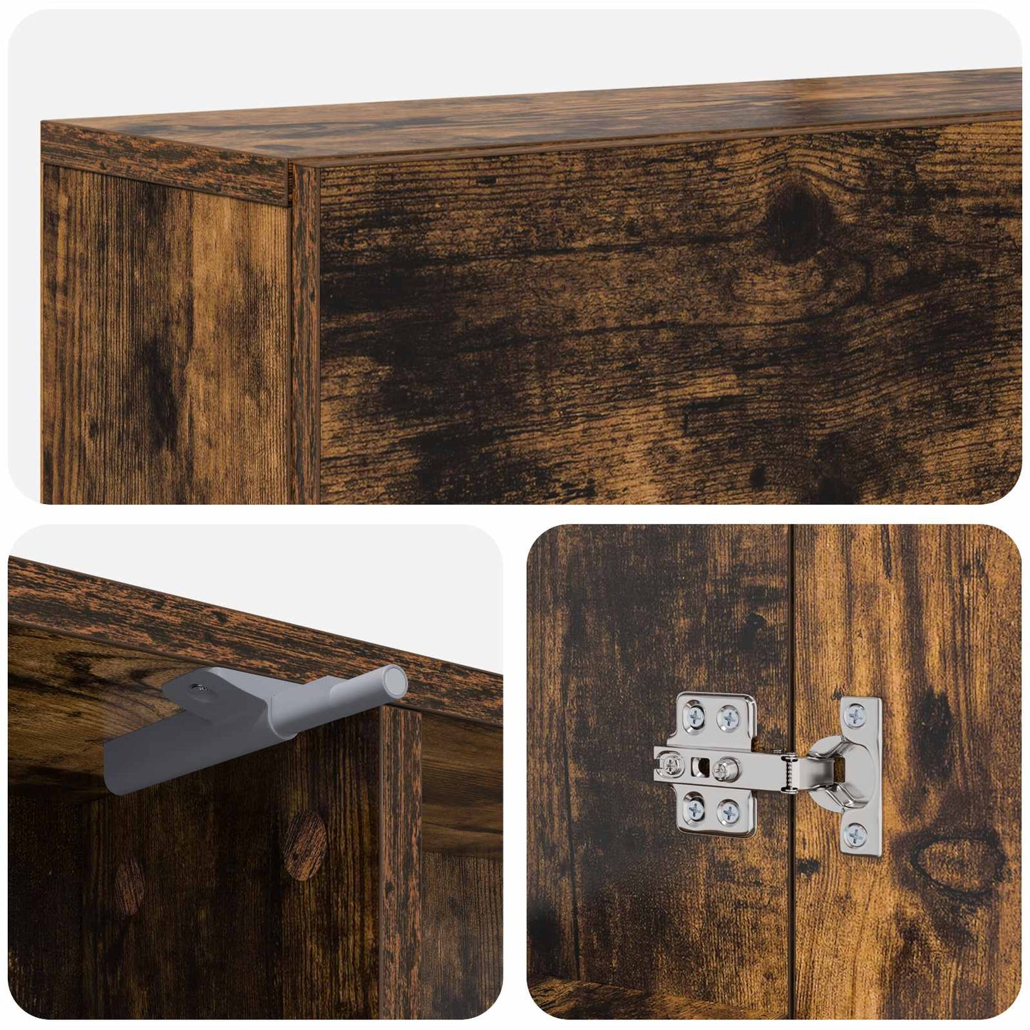 Peisramme Røkt Eik 102 x 18 x 100,5 cm Konstruert tre