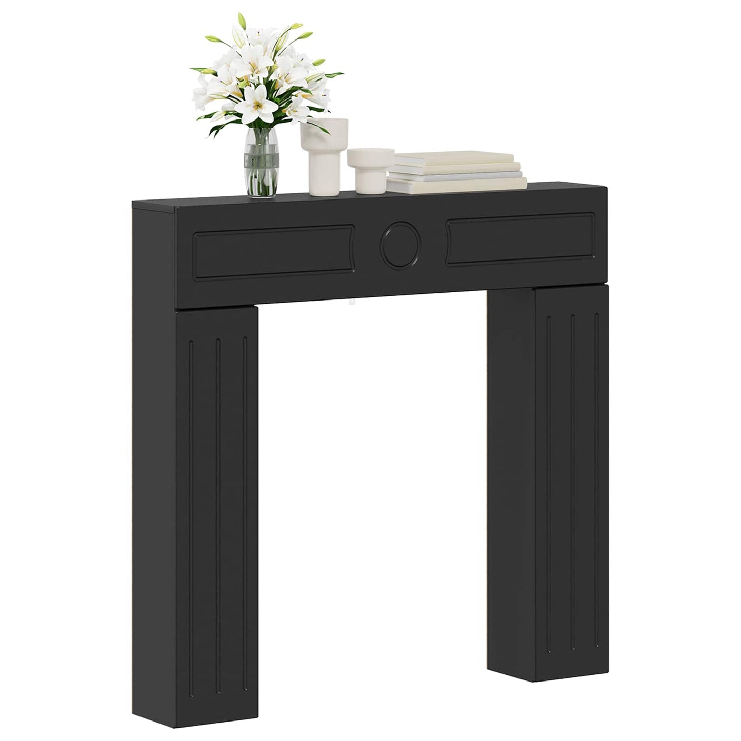 Peisramme Svart 102 x 18 x 100,5 cm Konstruert tre