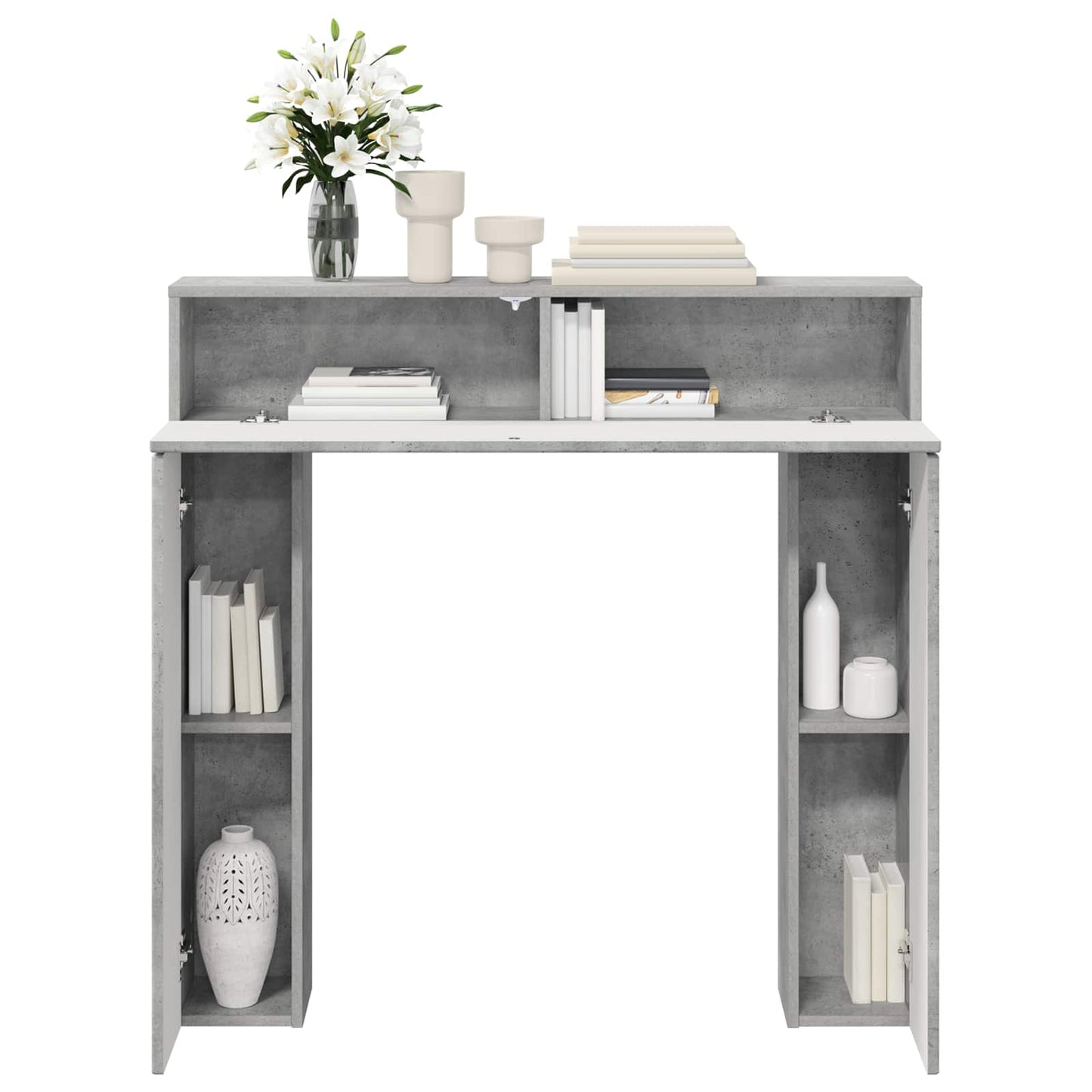 Peisramme Betonggrå 102 x 18 x 100,5 cm Konstruert tre