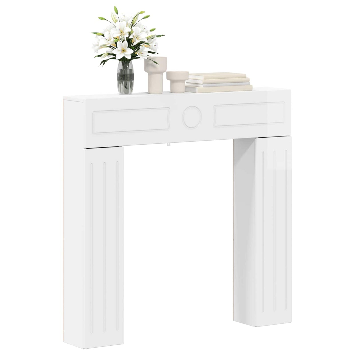 Peisramme Glanset Hvit 102 x 18 x 100,5 cm Konstruert tre