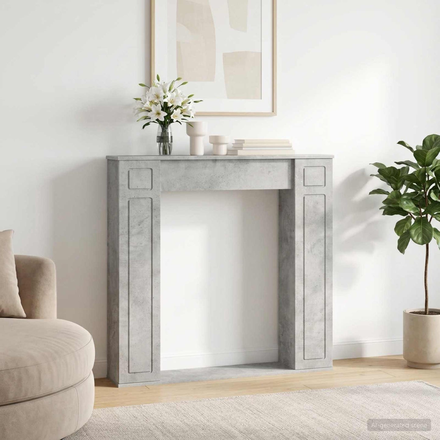 Peisramme Betonggrå 100 x 20 x 100 cm Konstruert tre