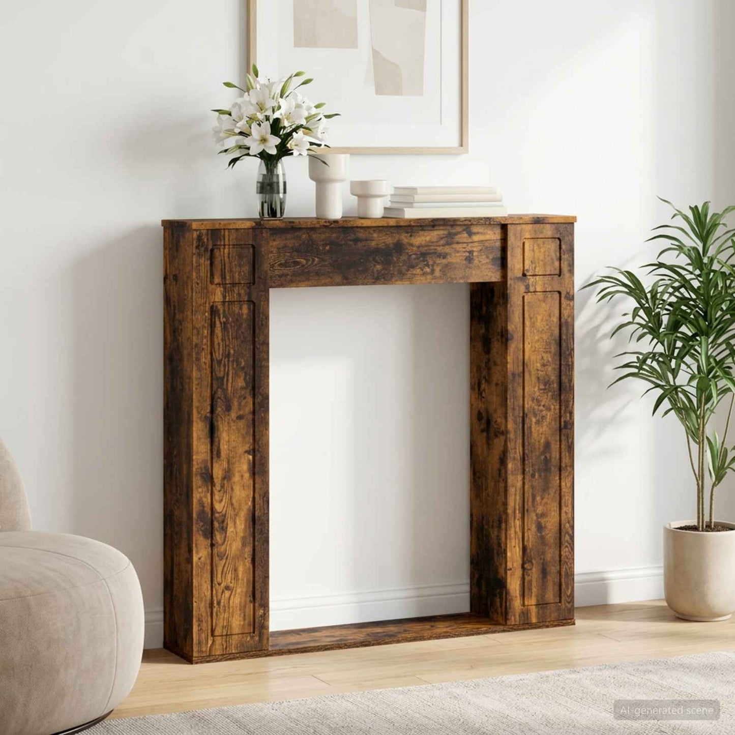 Peisramme Røkt Eik 100 x 20 x 100 cm Konstruert tre