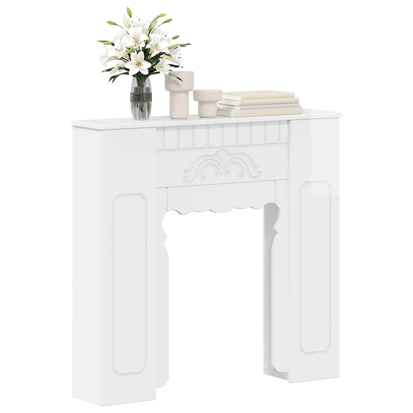 Peisramme Høgglans hvit 93 x 20 x 89 cm Konstruert tre