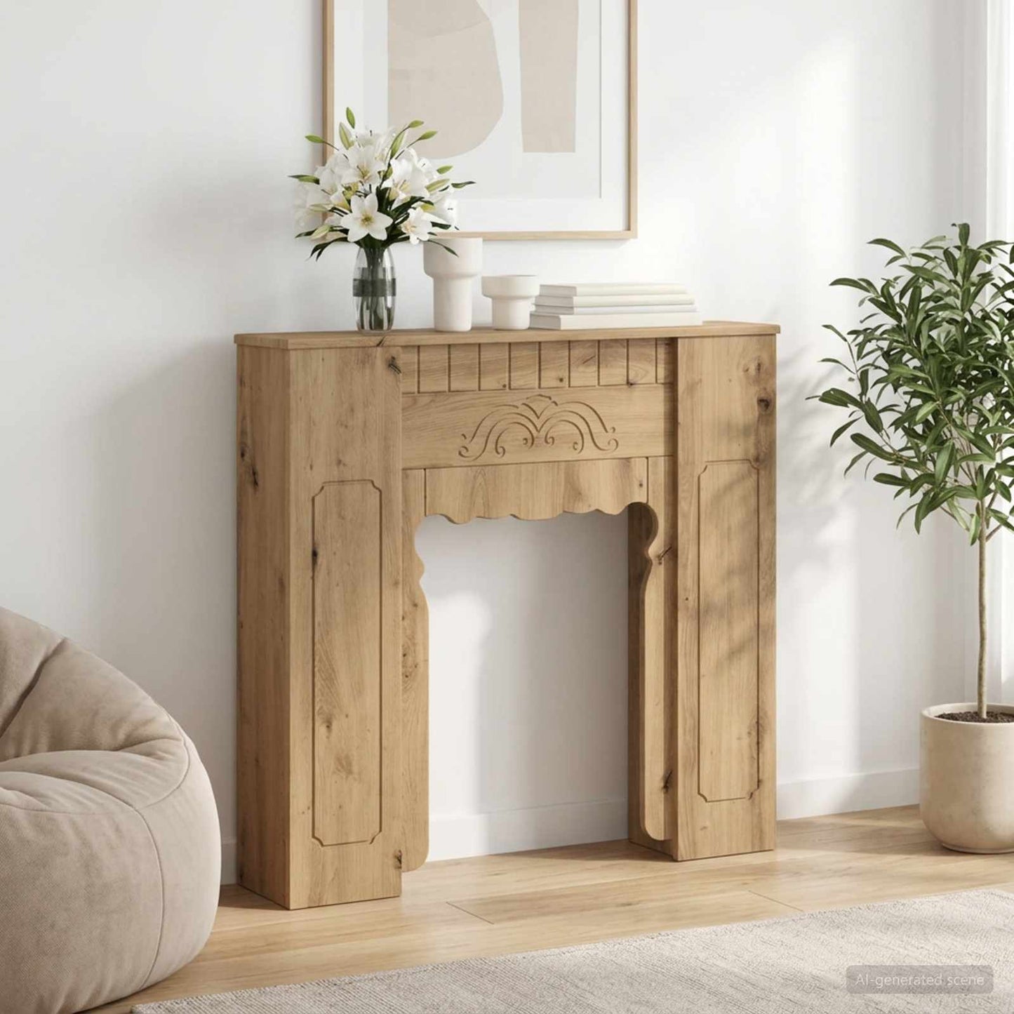 Peisramme Artisan eik 93 x 20 x 89 cm Konstruert tre