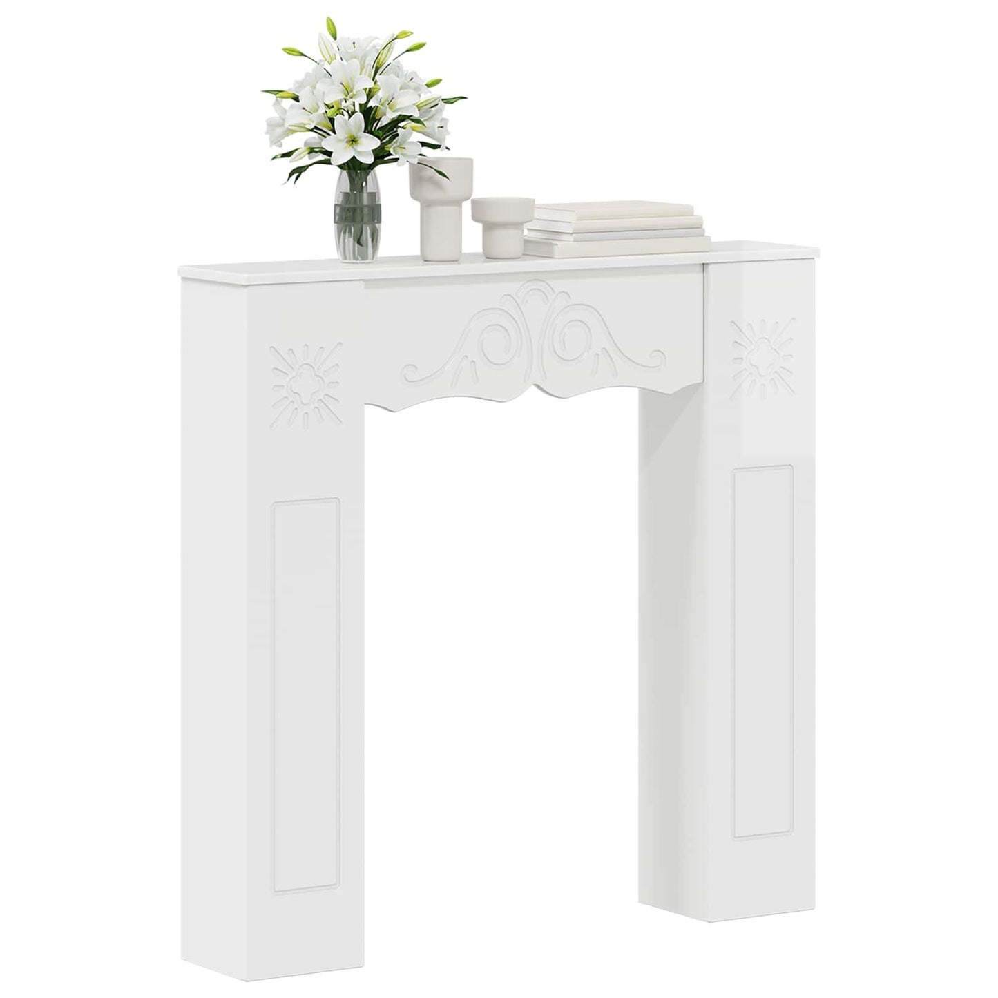 Peisramme Glanset Hvit 102 x 20 x 102 cm Konstruert tre