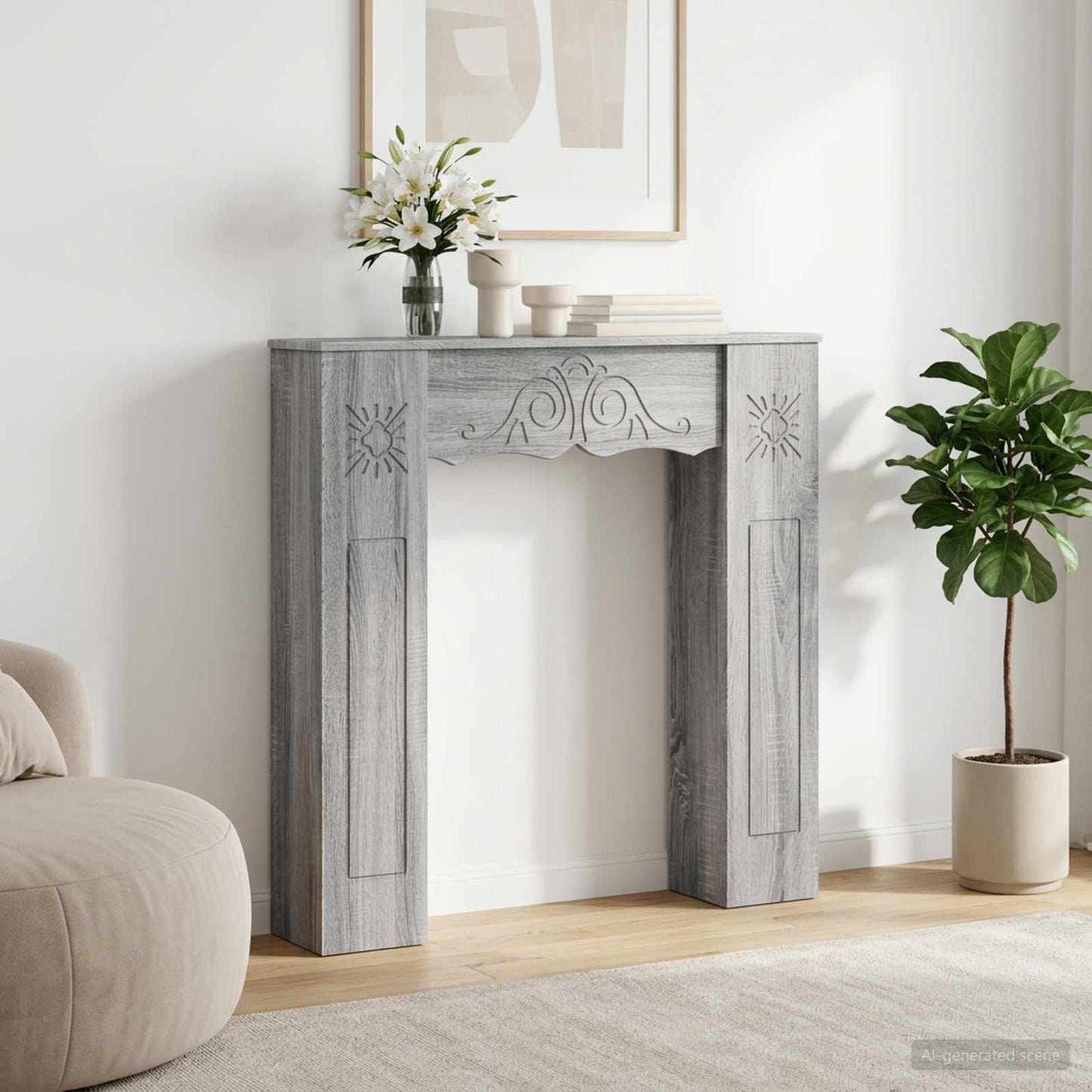 Peisramme Grå Sonoma 102 x 20 x 102 cm Konstruert tre
