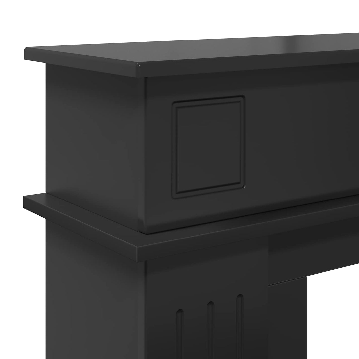 Peisramme Svart 102 x 26 x 100 cm Konstruert tre