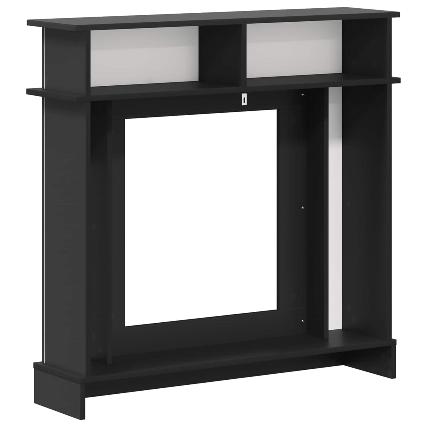 Peisramme Svart 102 x 26 x 100 cm Konstruert tre