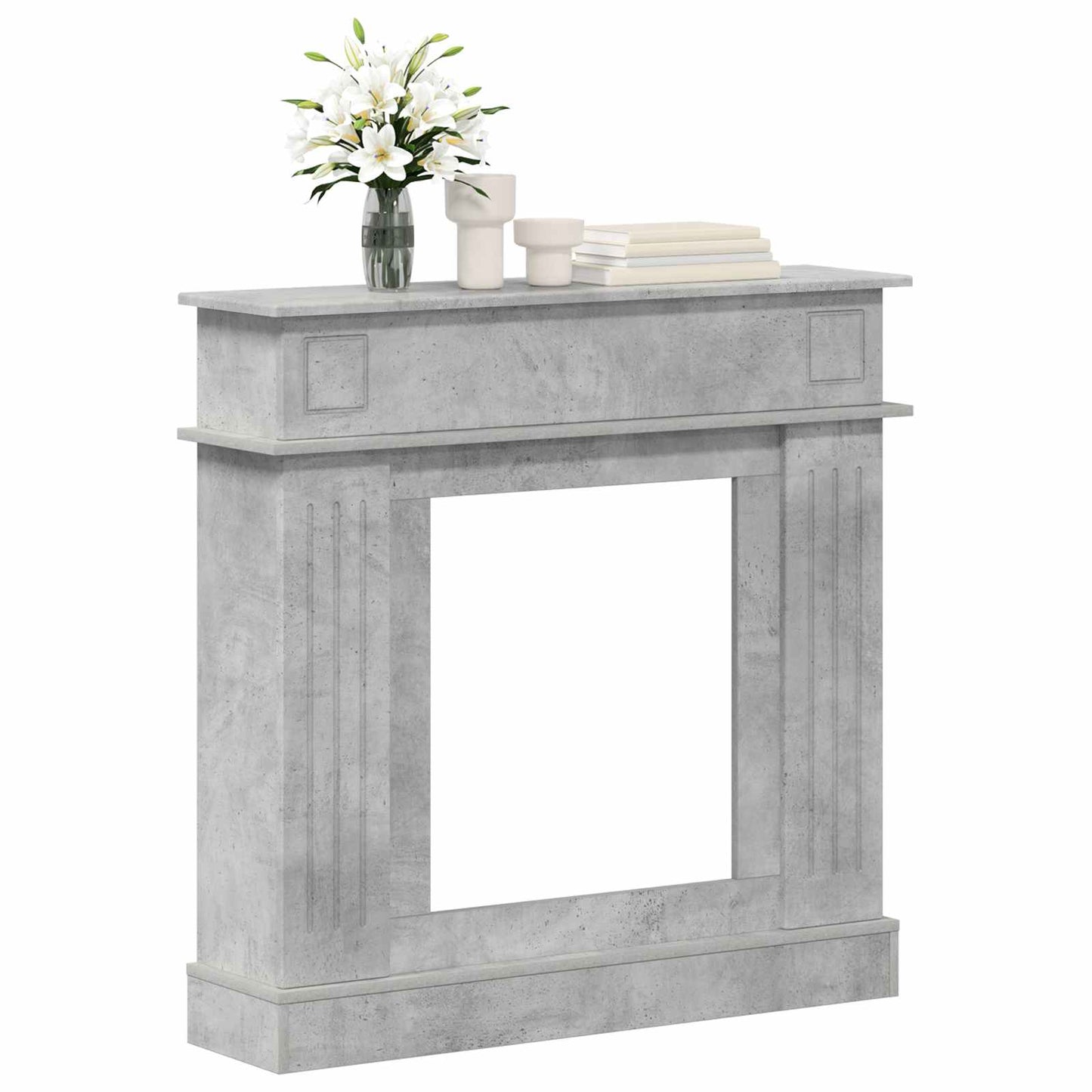 Peisramme Betonggrå 102 x 26 x 100 cm Konstruert tre