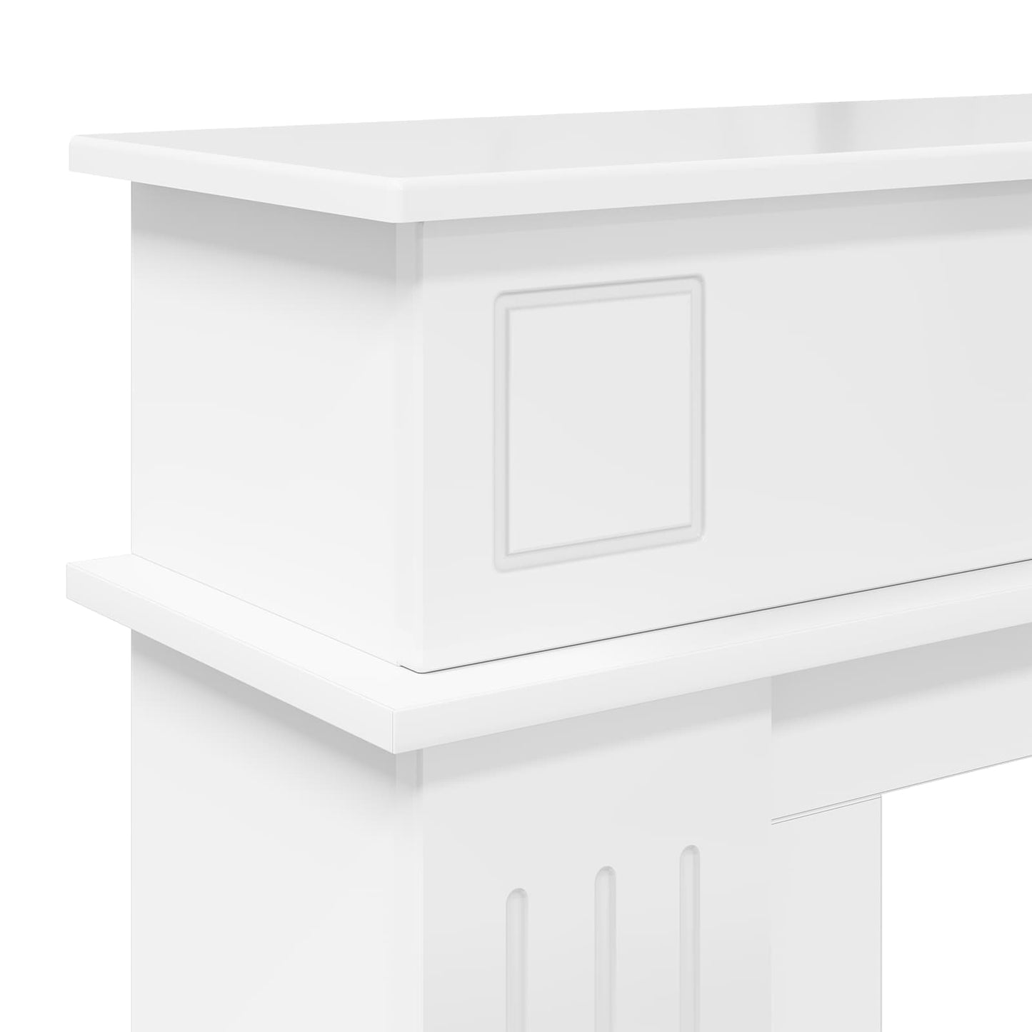Peisramme Høgglans hvit 102 x 26 x 100 cm Konstruert tre