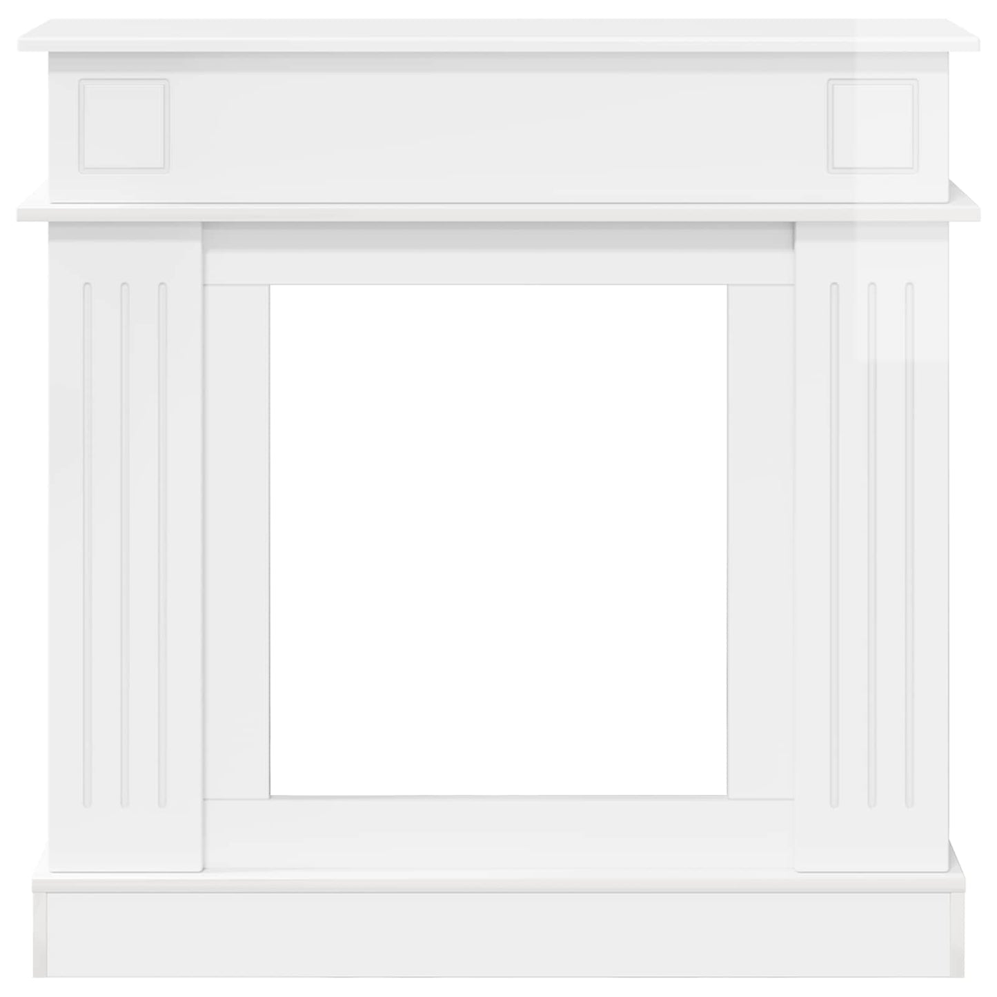 Peisramme Glanset Hvit 102 x 26 x 100 cm Konstruert tre