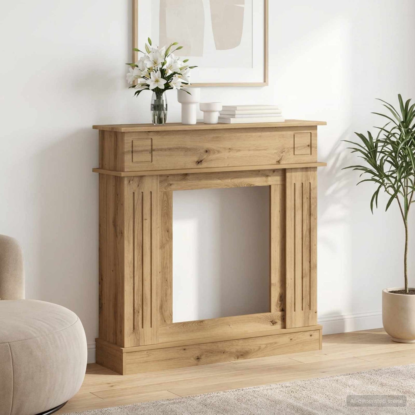 Peisramme Artisan eik 102 x 26 x 100 cm Konstruert tre