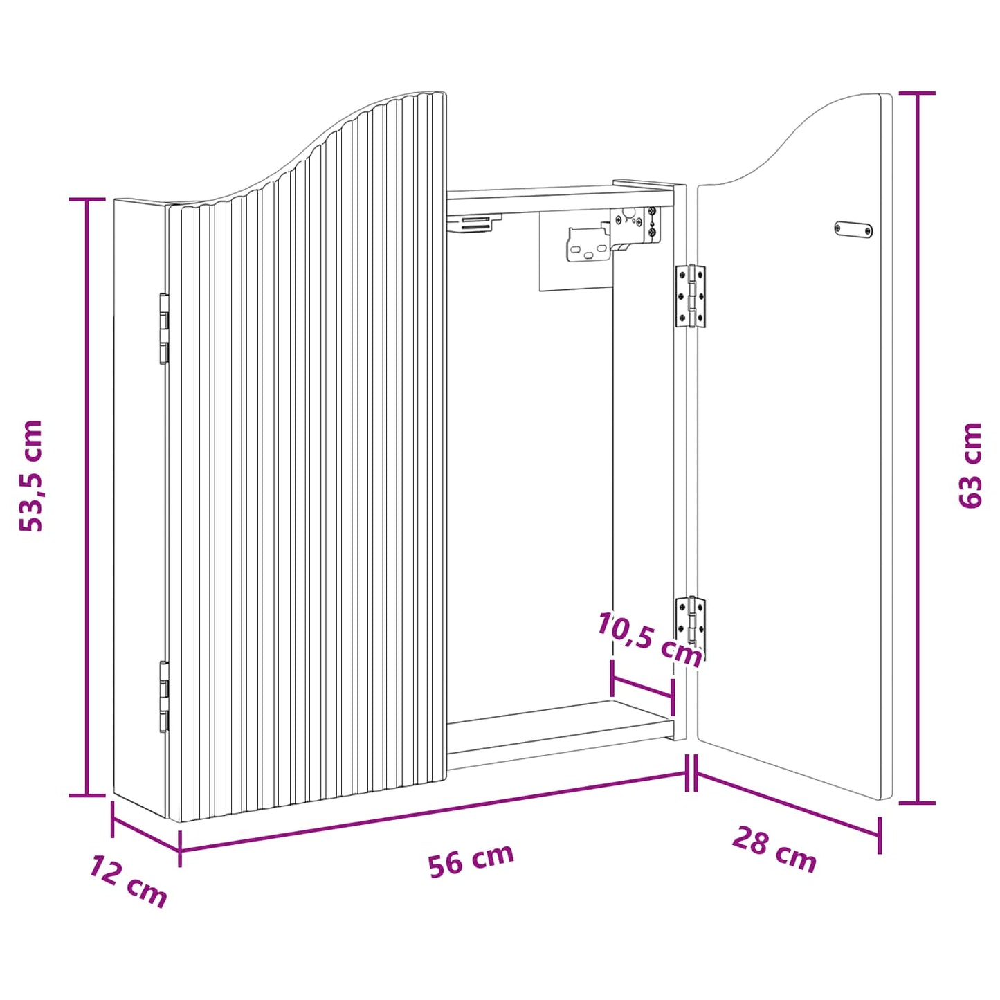 Dartbrettskap Hvit 56 x 12 x 63 cm Konstruert tre