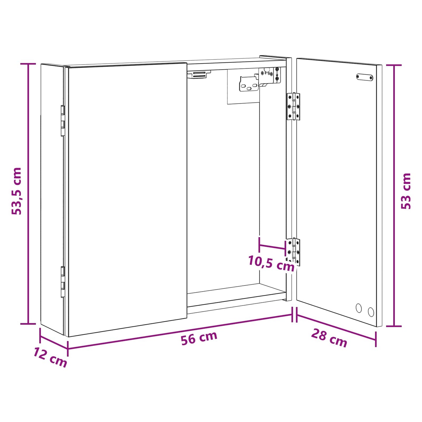 Dartbrettskap Røkt Eik 56 x 12 x 53,5 cm Konstruert tre