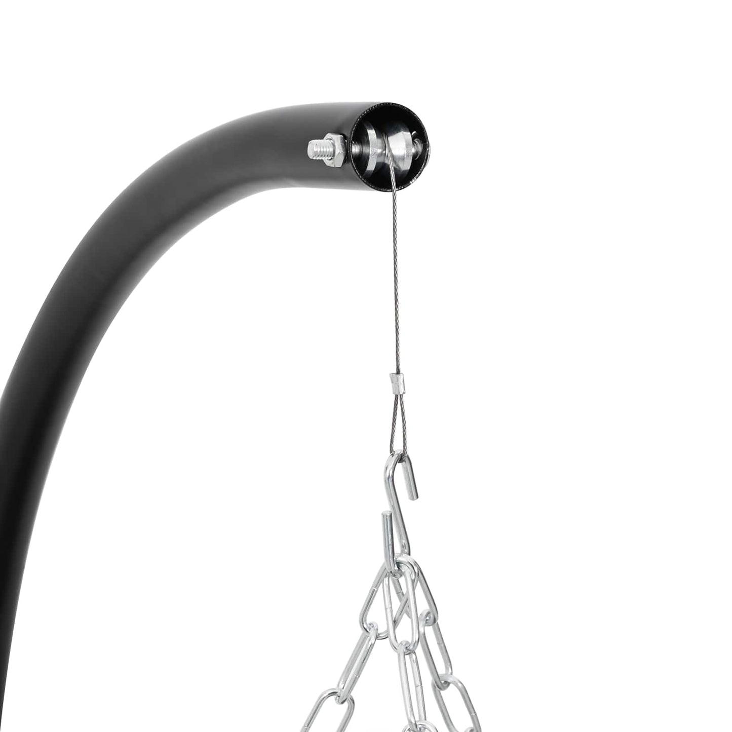 Ildsted med justerbar grillrist ⌀55,5 x 107,5 cm Stål Svart
