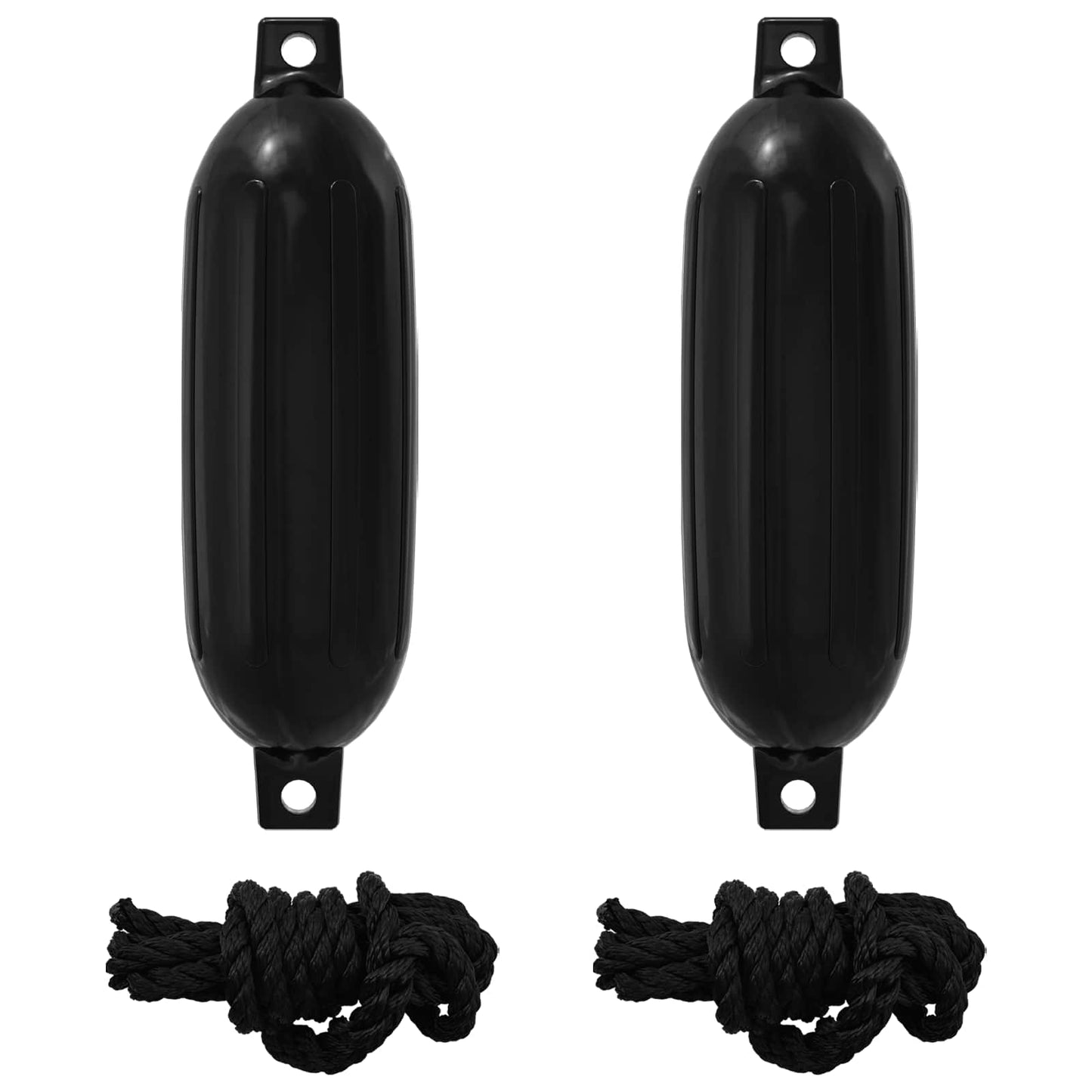 Båtfendere 2 stk. Ø 11 x 40 cm Svart PVC