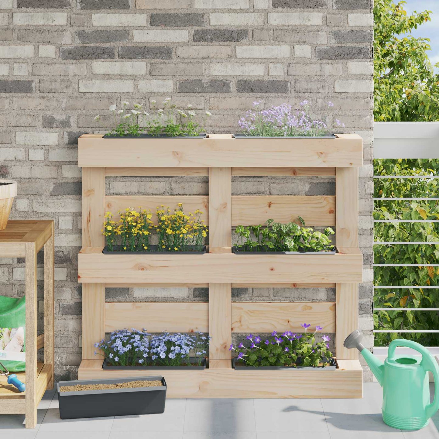 Blomsterkasser for Euro-paller 24 pcs Grå 36 x 13,5 x 9,5 cm