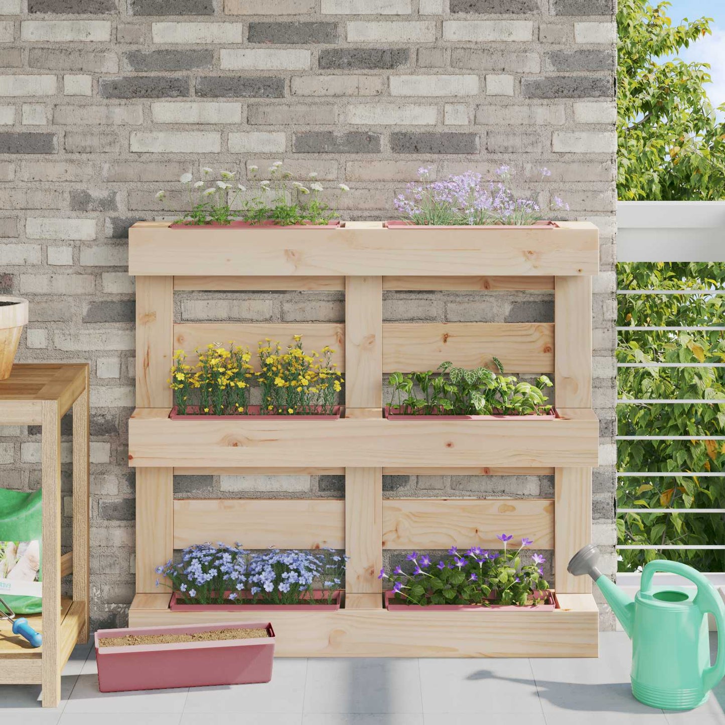 Blomsterkasser for Euro-paller 24 stk. Brun 36 x 13,5 x 9,5 cm