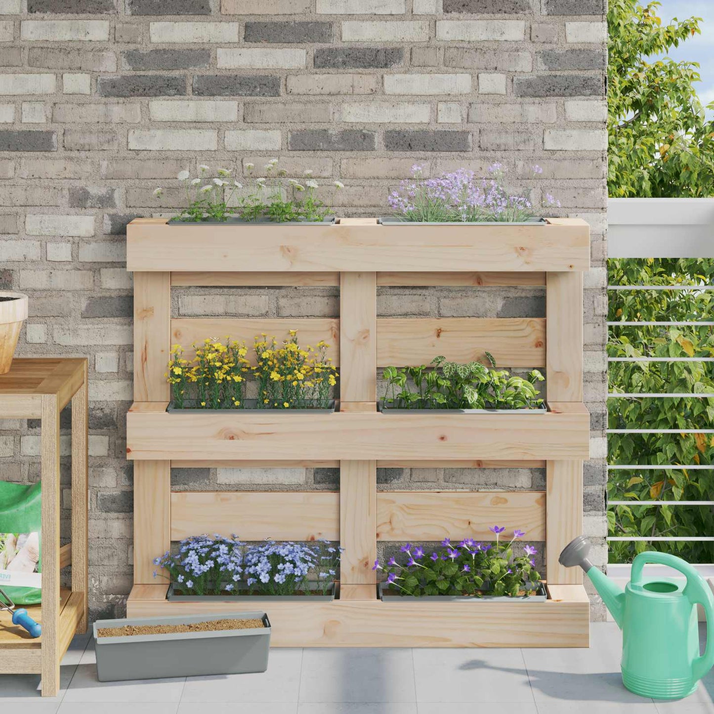 Blomsterkasser for Euro-paller 24 pcs Lysegrå