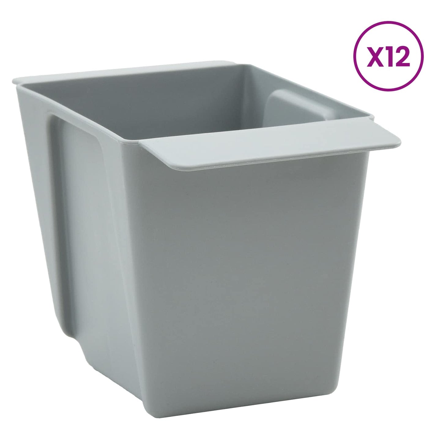 Blomsterkasser for Euro-paller 12 pcs Lysegrå 14 x 9 x 9,5 cm