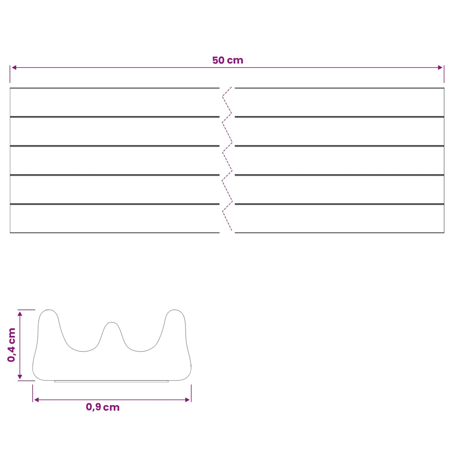 Selvklebende vindusforsegling Hvit 9 x 4 mm 50 m EPDM Skum
