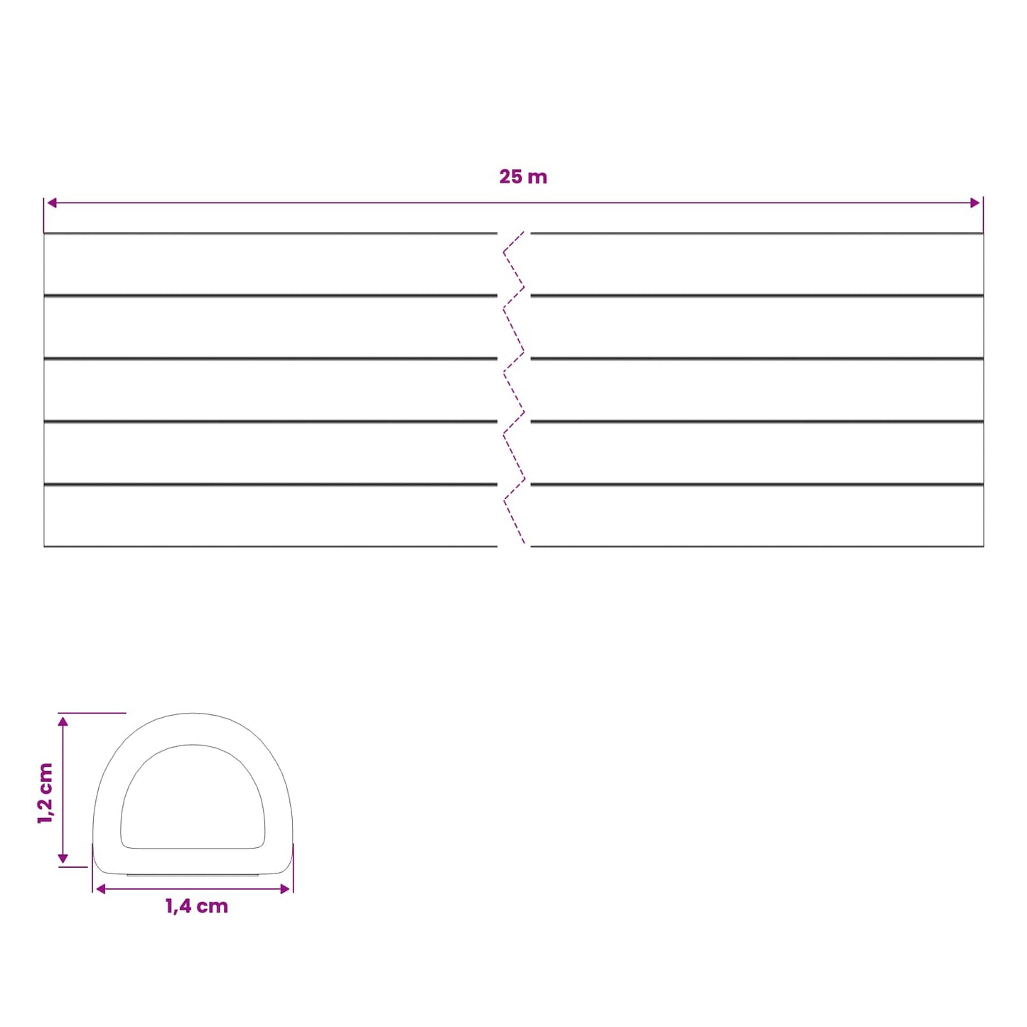 Selvklebende vindusforsegling Hvit 14 x 12 mm 25 m EPDM Skum