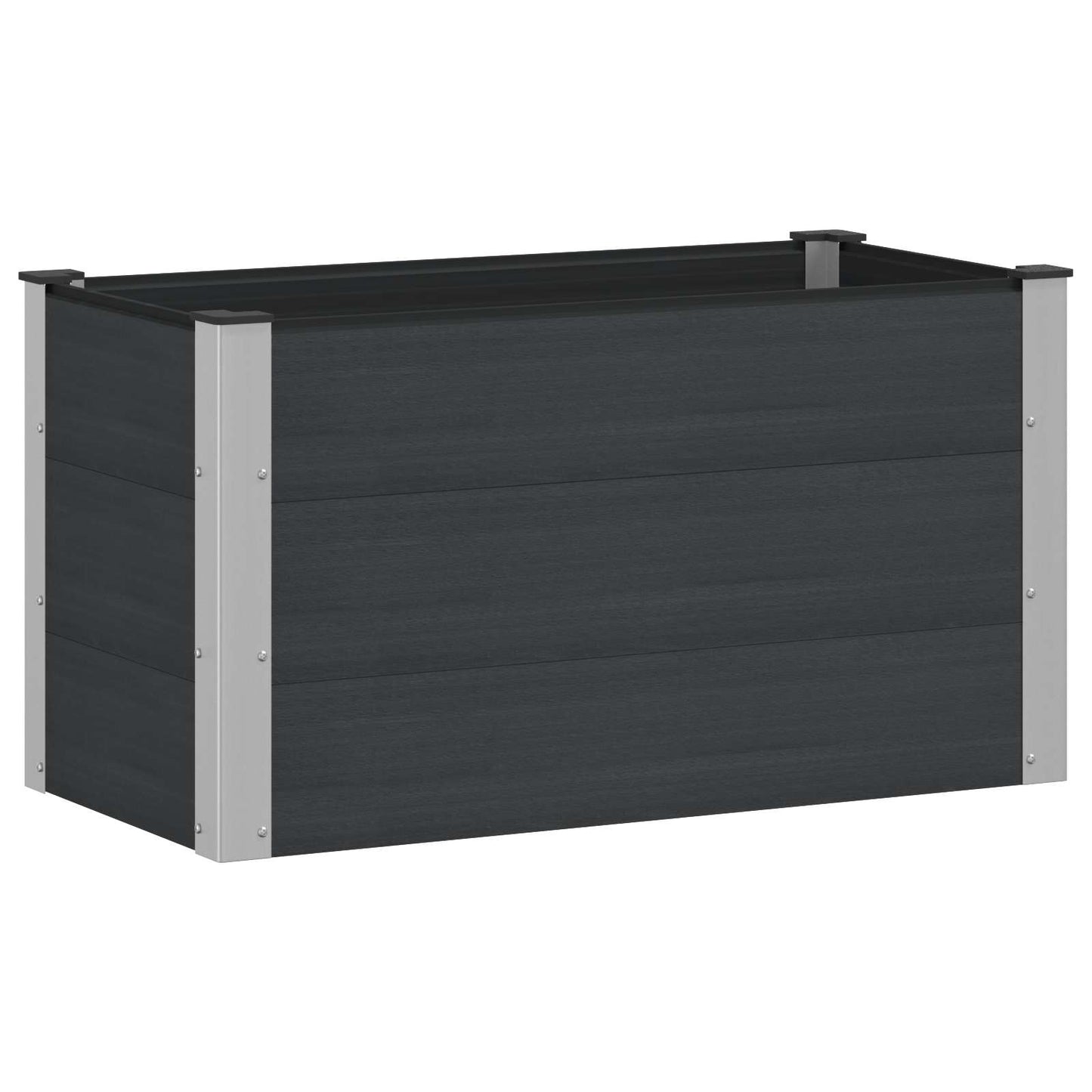 Høybed Svart 100 x 50 x 54 cm WPC og Aluminium