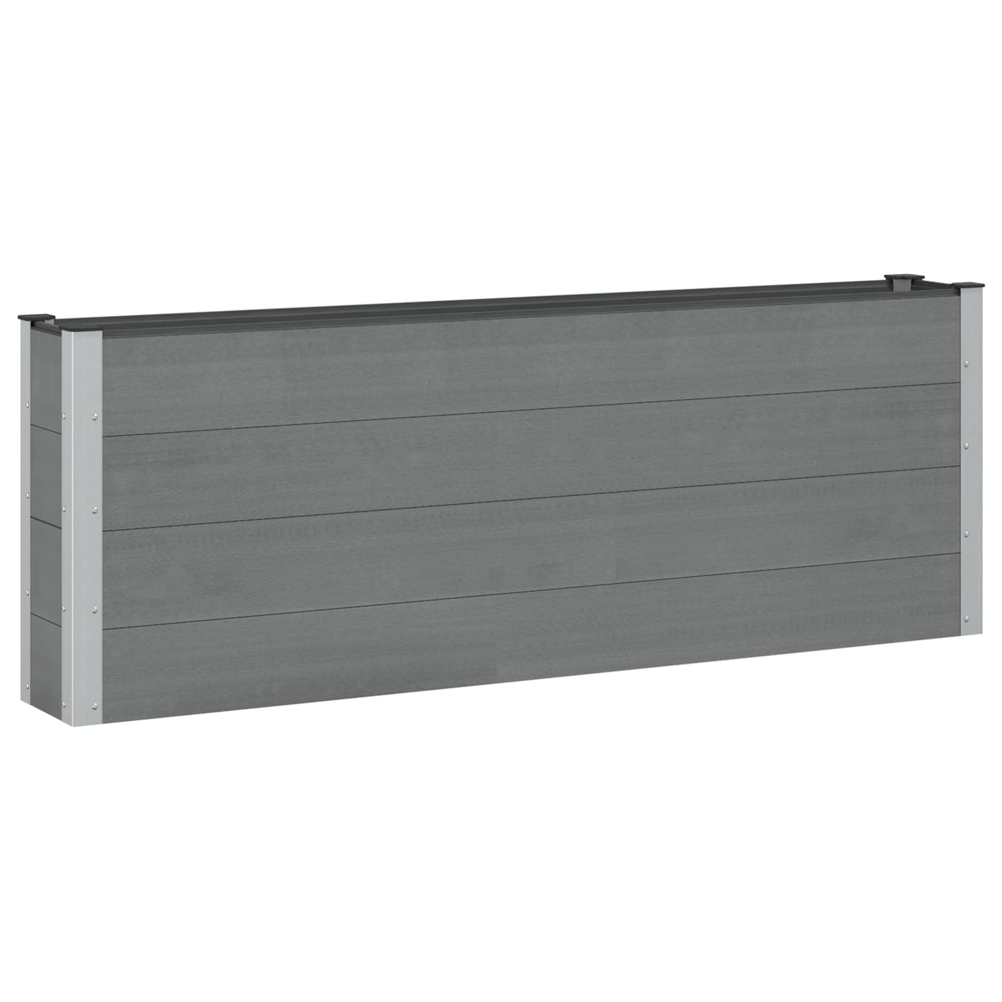 Høybed Grå 200 x 30 x 72 cm WPC og Aluminium