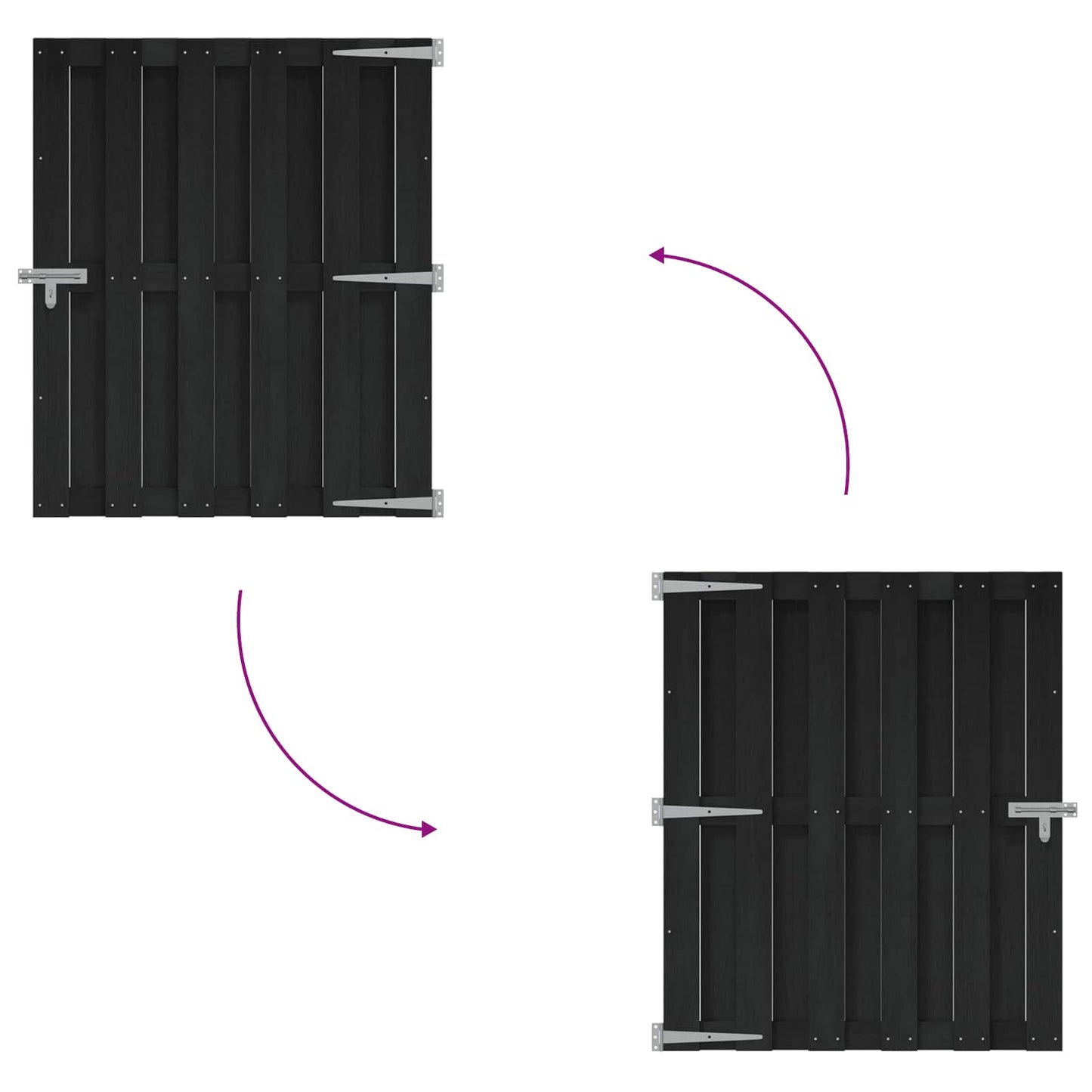 Hageport 100 x 112 cm WPC og Aluminium Svart