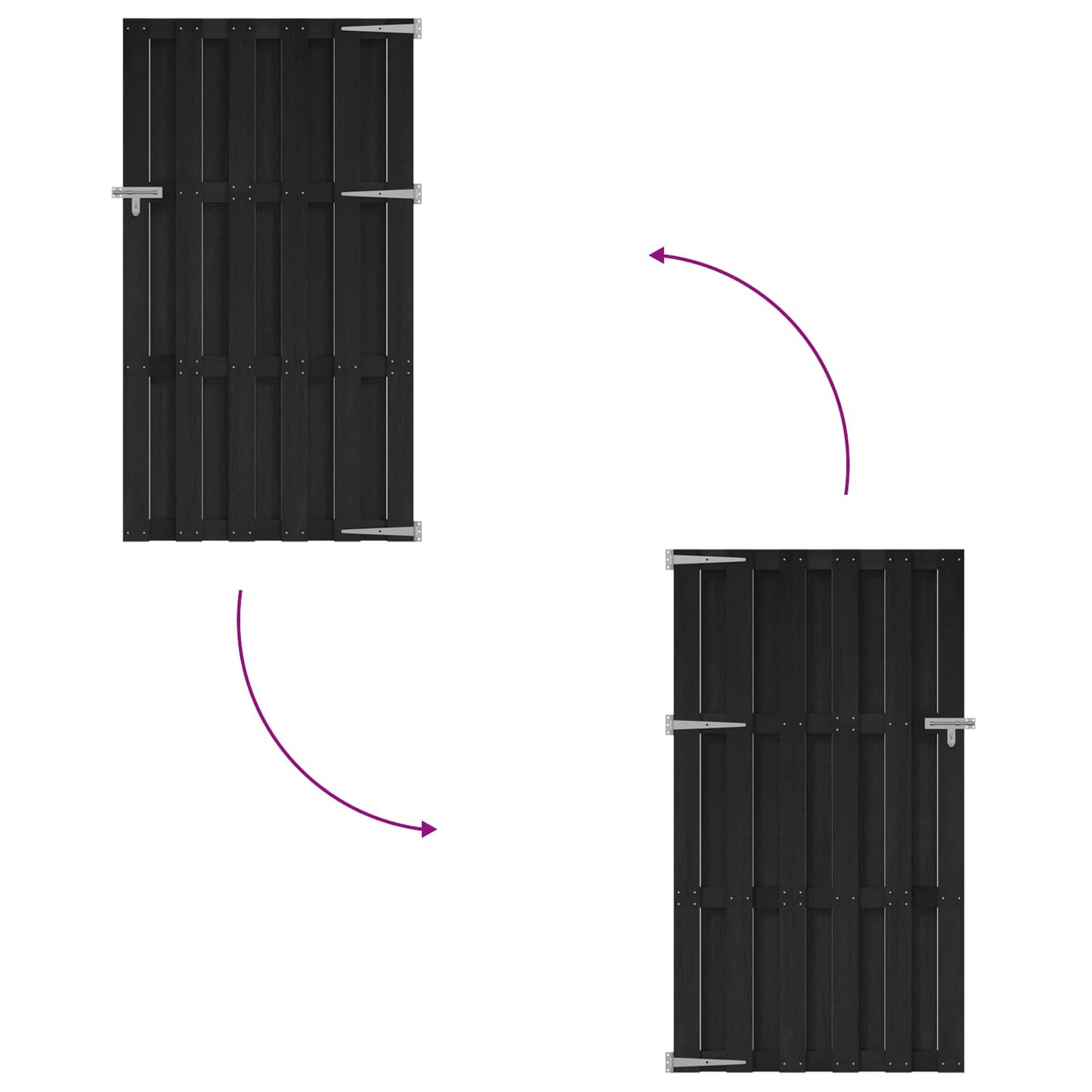 Hageport 100 x 180 cm WPC og Aluminium Svart
