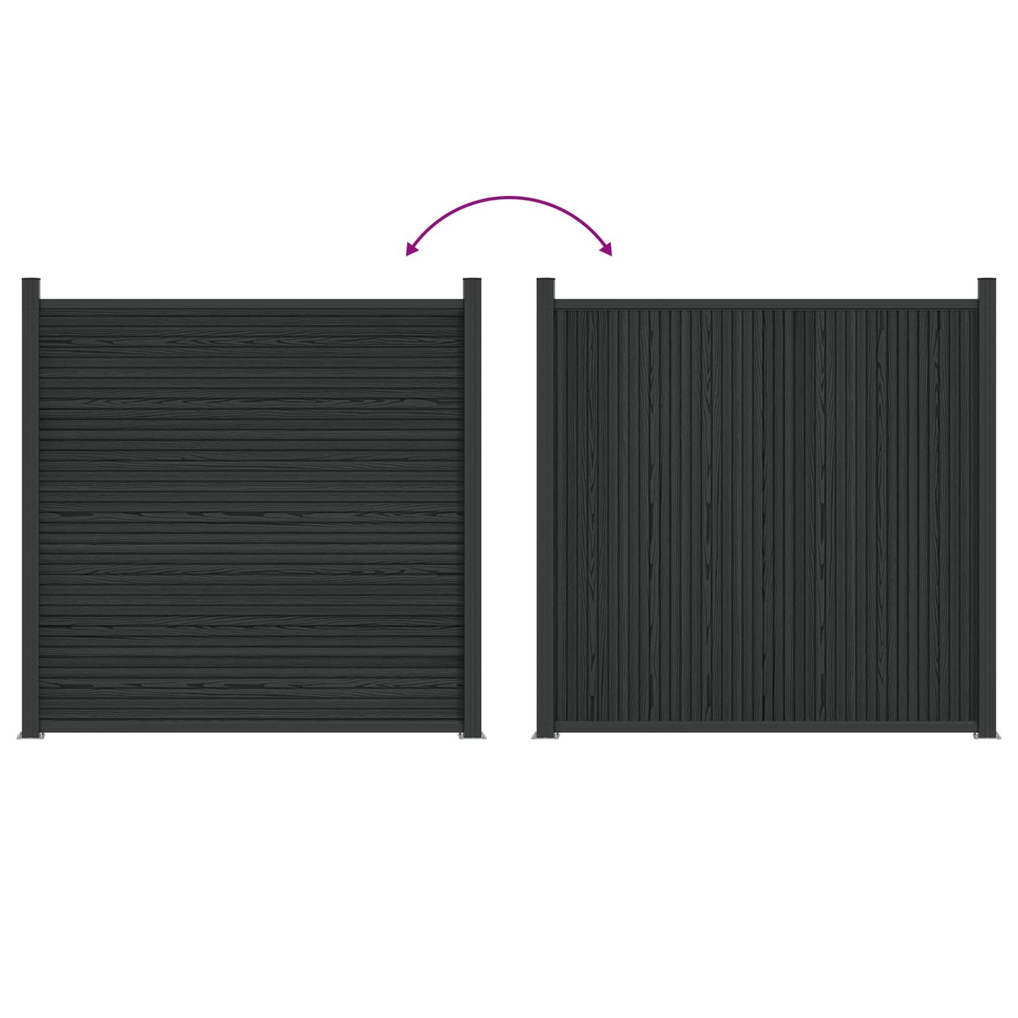 Gjerdeplate WPC og Aluminium Svart