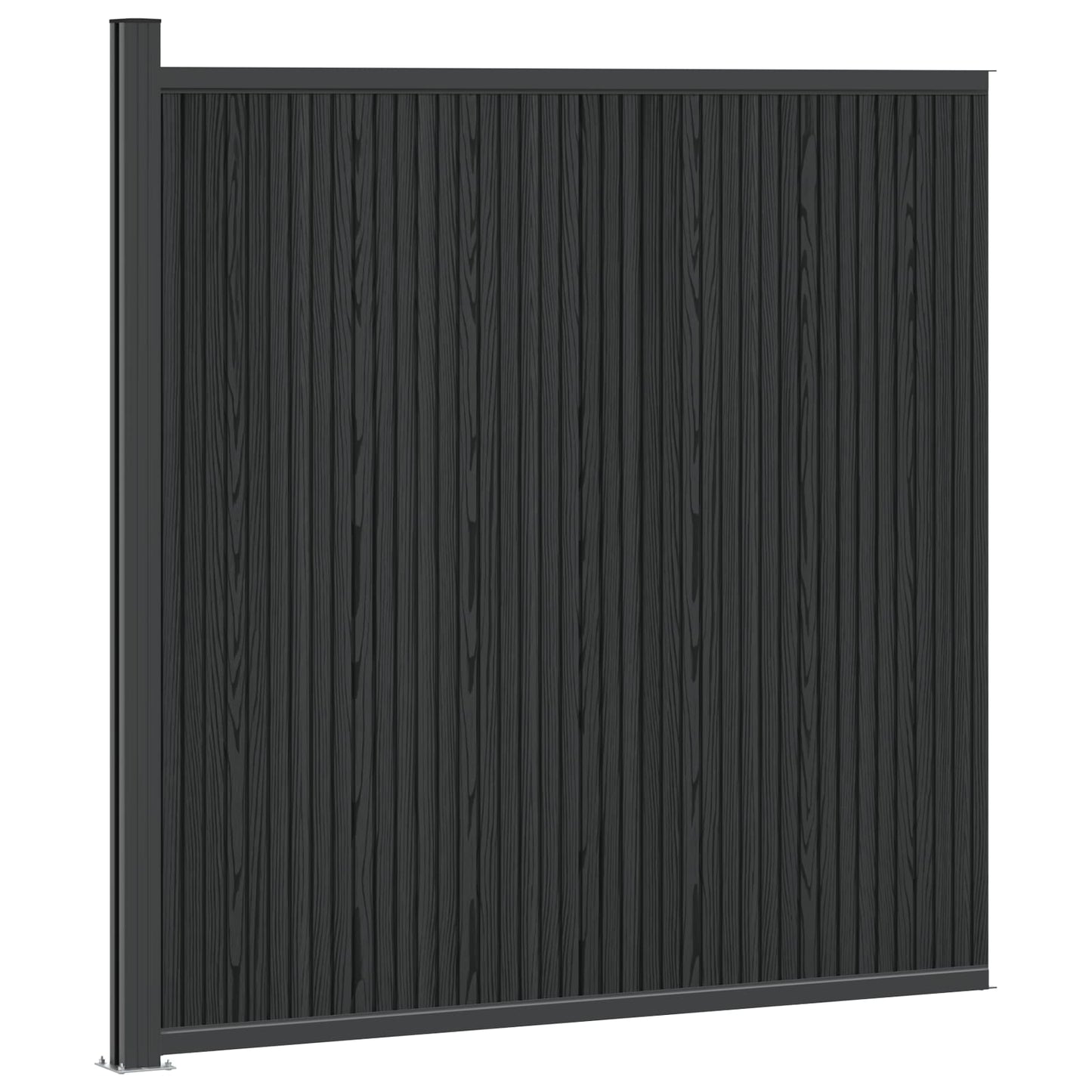 Gjerdeplate WPC og Aluminium Svart