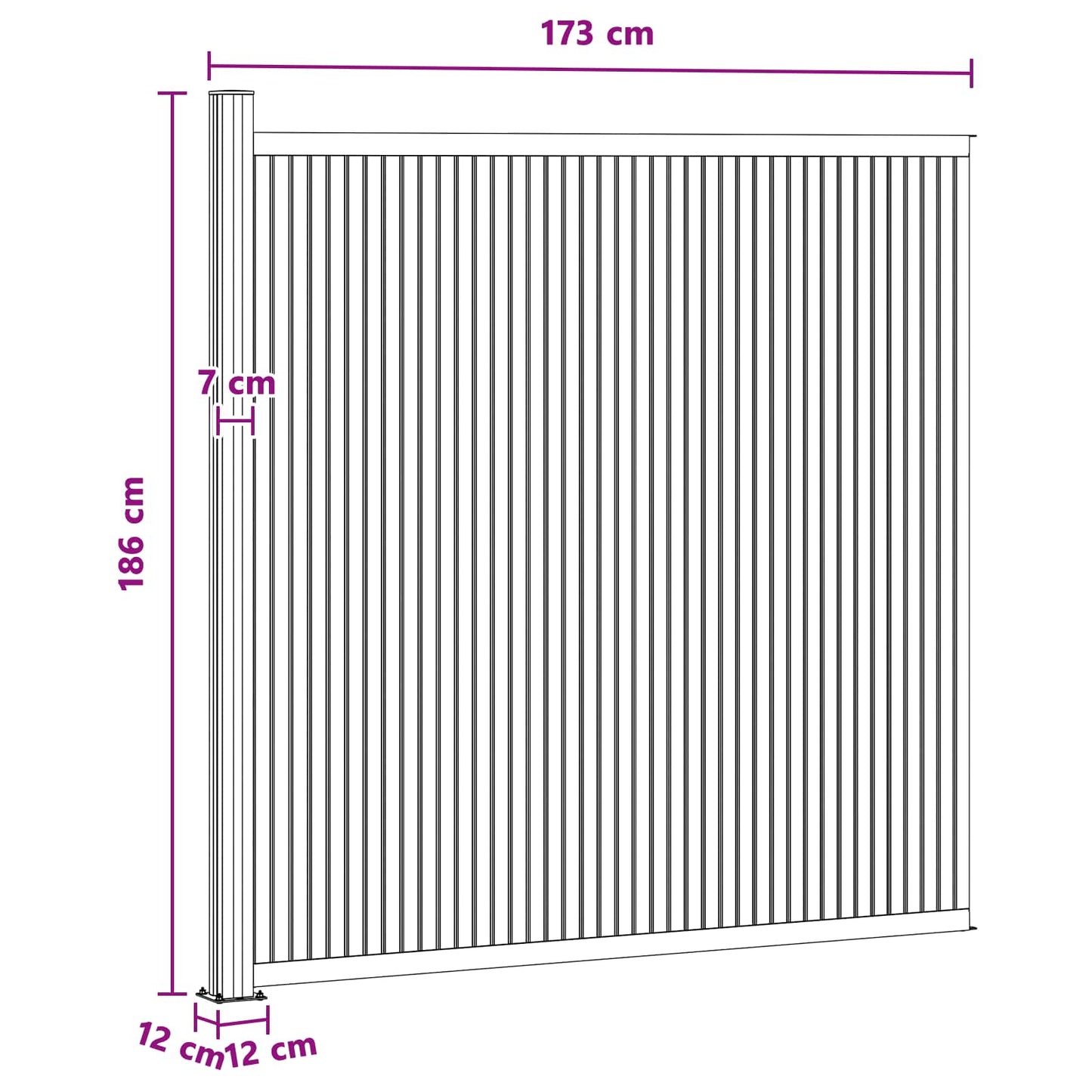 Gjerdeplate WPC og Aluminium Svart