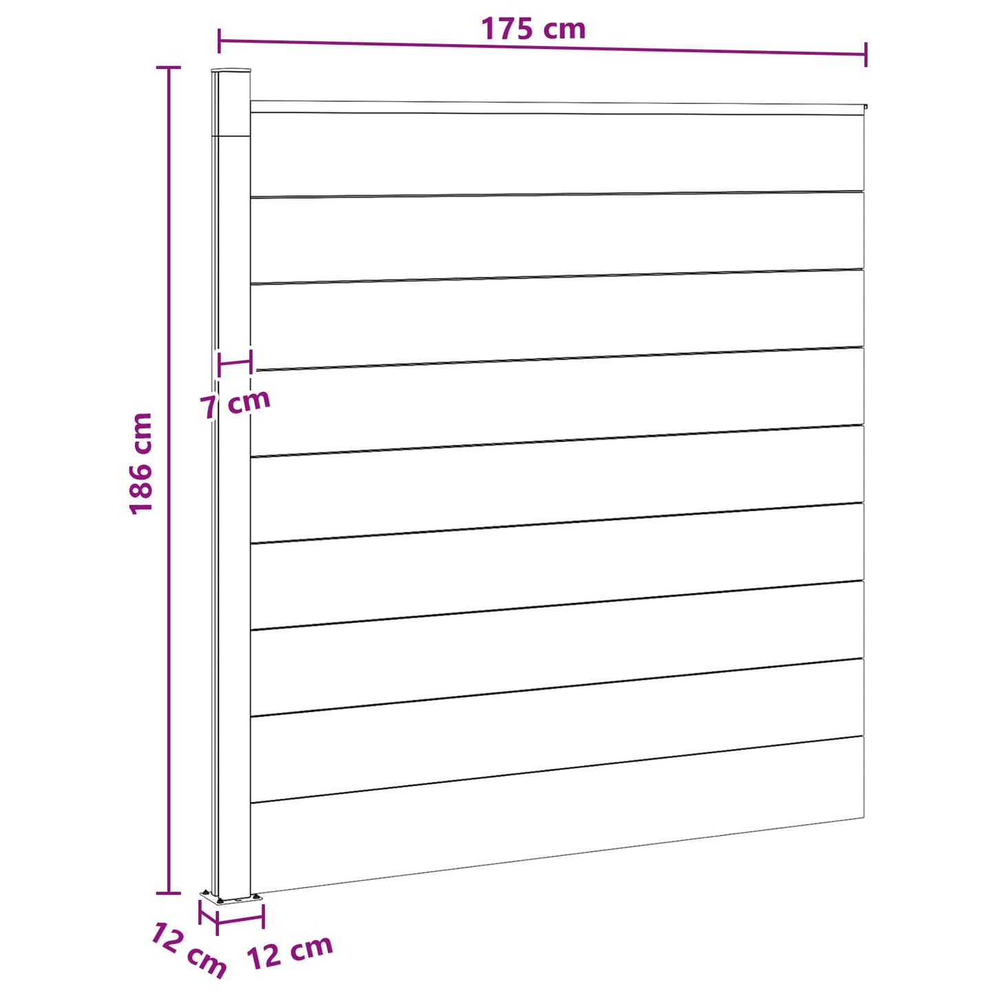 Gjerdeplate WPC og Aluminium Grå
