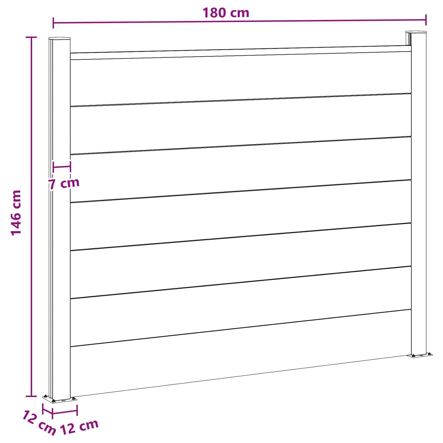 Gjerdeplate WPC og Aluminium Brun