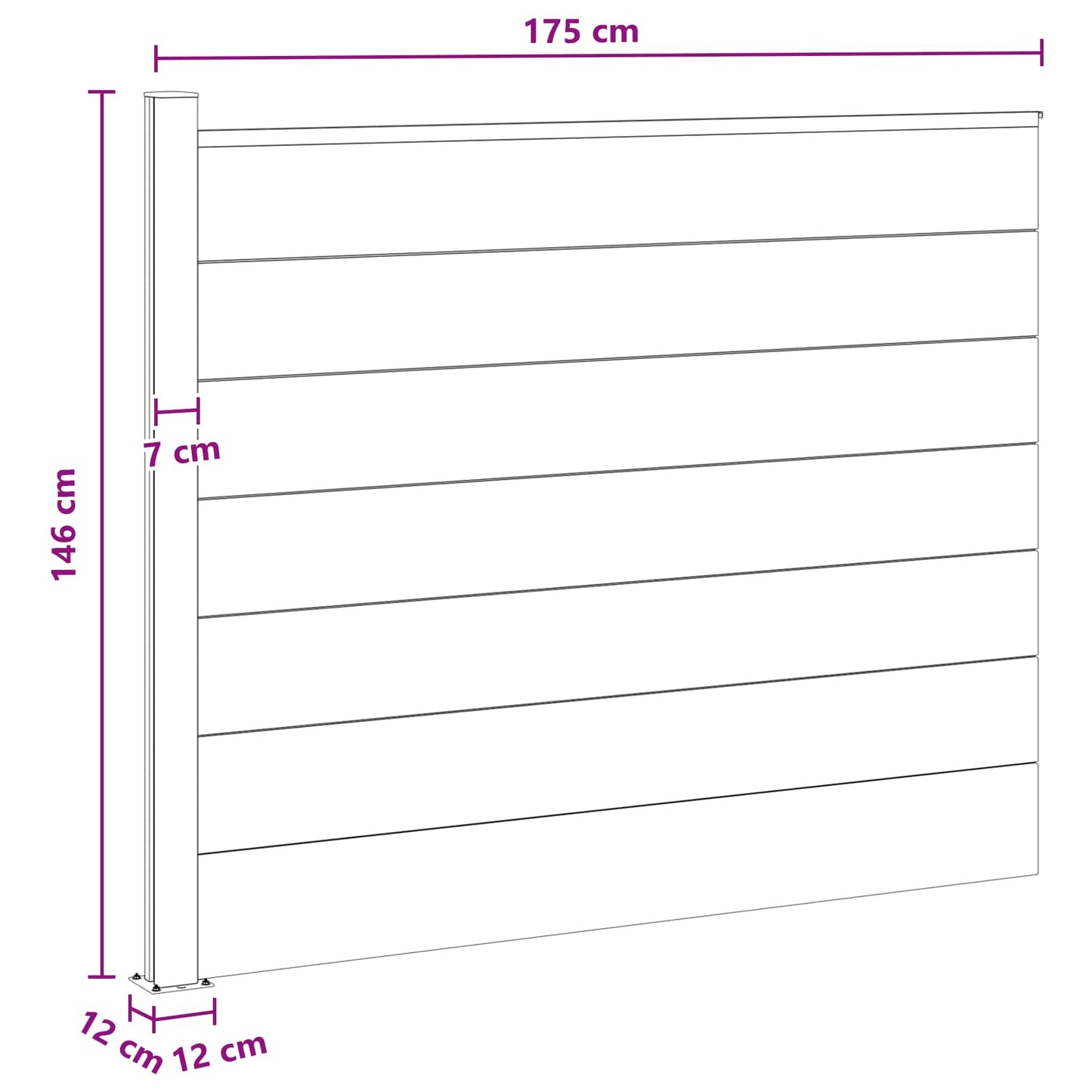 Gjerdeplate WPC og Aluminium Grå